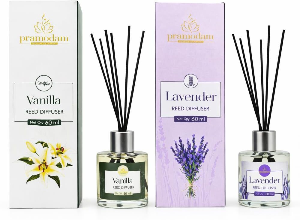 Lavender+Vanilla Diffuser Set Reed Diffuser Combo Pack with Lavender & Vanilla Fragrance and Fiber Sticks-image-6