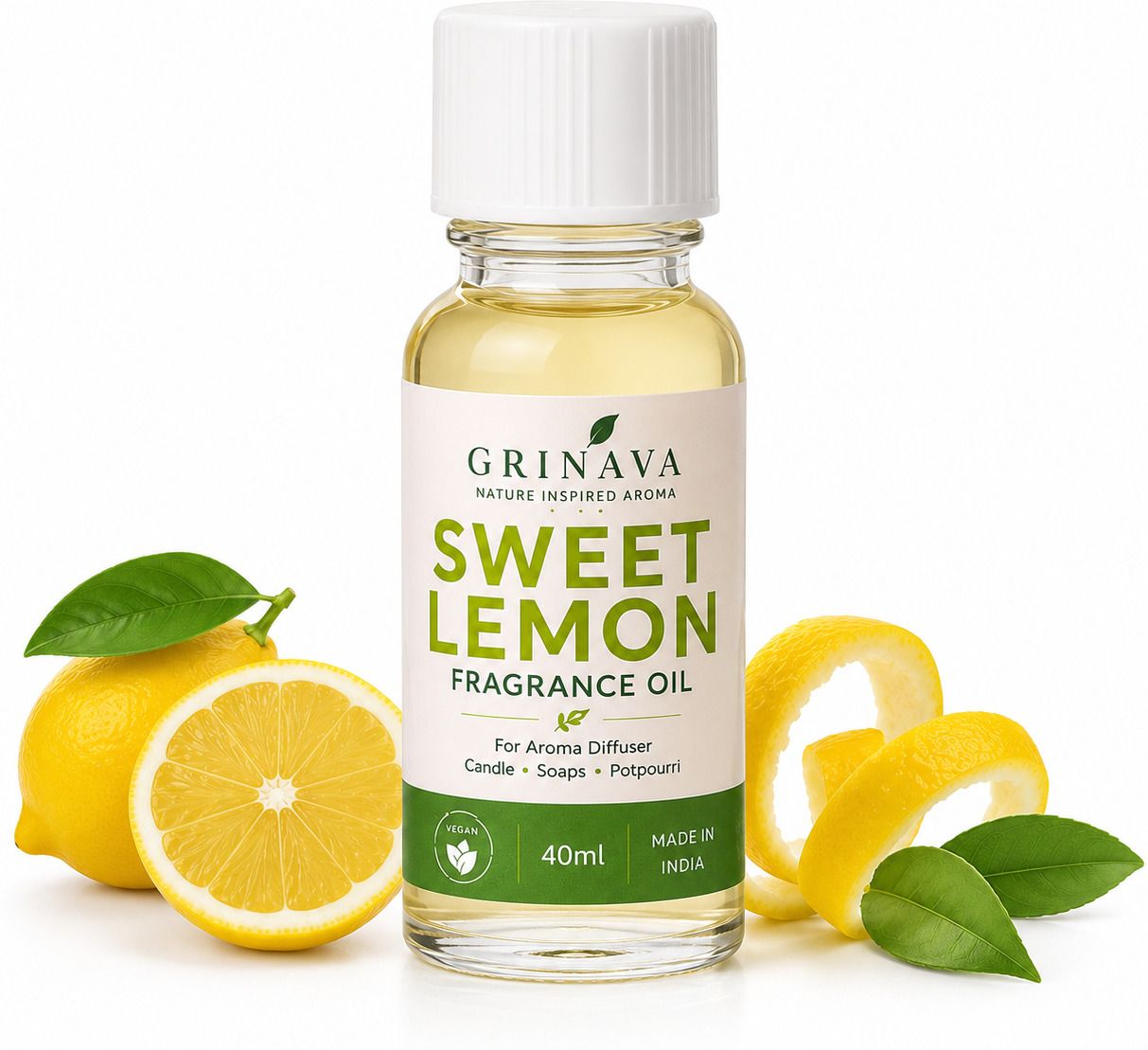grinava Sweet Lemon Aroma Oil Pure Sweet Lemon Fragrance Oil (40 ml) for Aroma Diffuser, Candle & Soap Making, Potpourri-picture-41