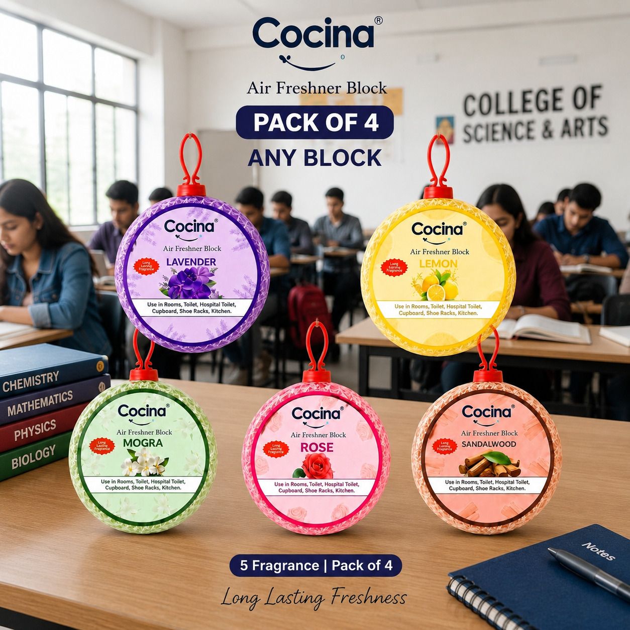 cocina air Lavender, rose, mogra, Lemon, sandalwood Blocks Refresh Your Surroundings-picture-22