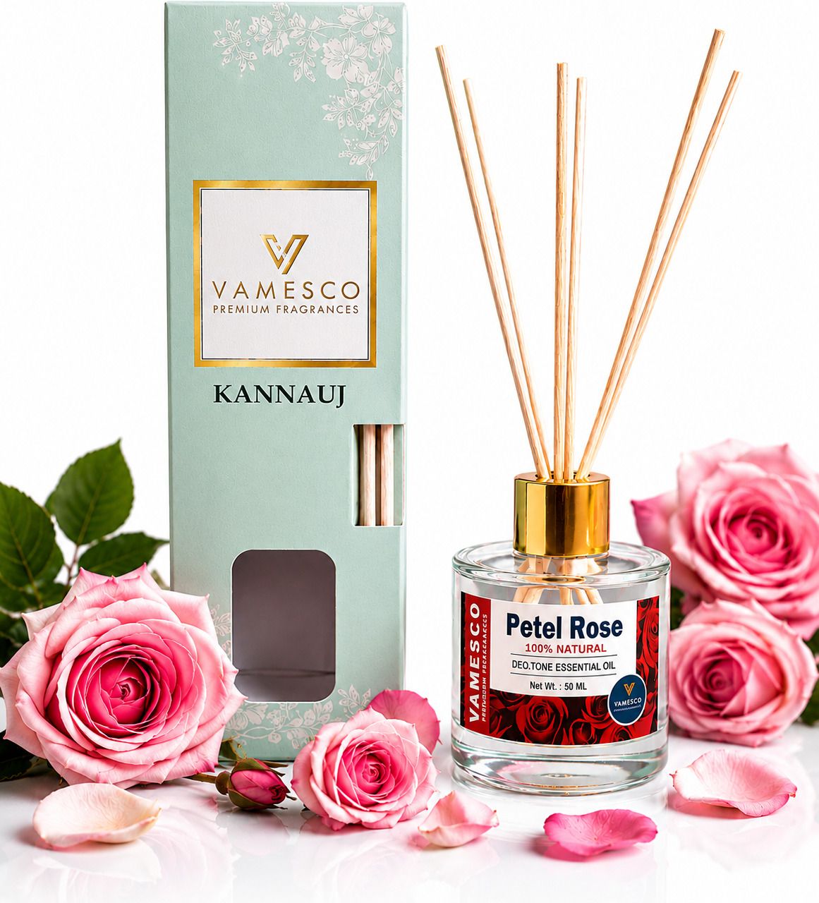 Real Rose Diffuser Made In Kannauj Deo.Tone Premium Fragrances Reed Diffuser-image-22