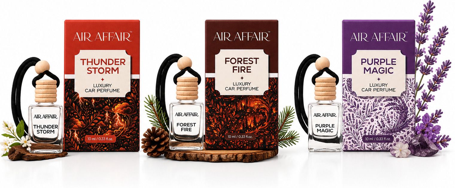 air affair Thunder Storm, Forest Fire & Lavender Purple Magic Diffuser Premium Hanging Car Perfume Set of 3 | Car Air Freshener Diffuser | Luxury Long Lasting Fragrance-picture-31