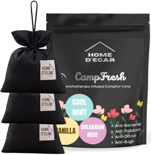 home décor Vanilla Potpourri 100% Organic Camphor Square (Rose + Cool Mint + Vanilla) Air Freshener For Car, Wardrobe-picture-42