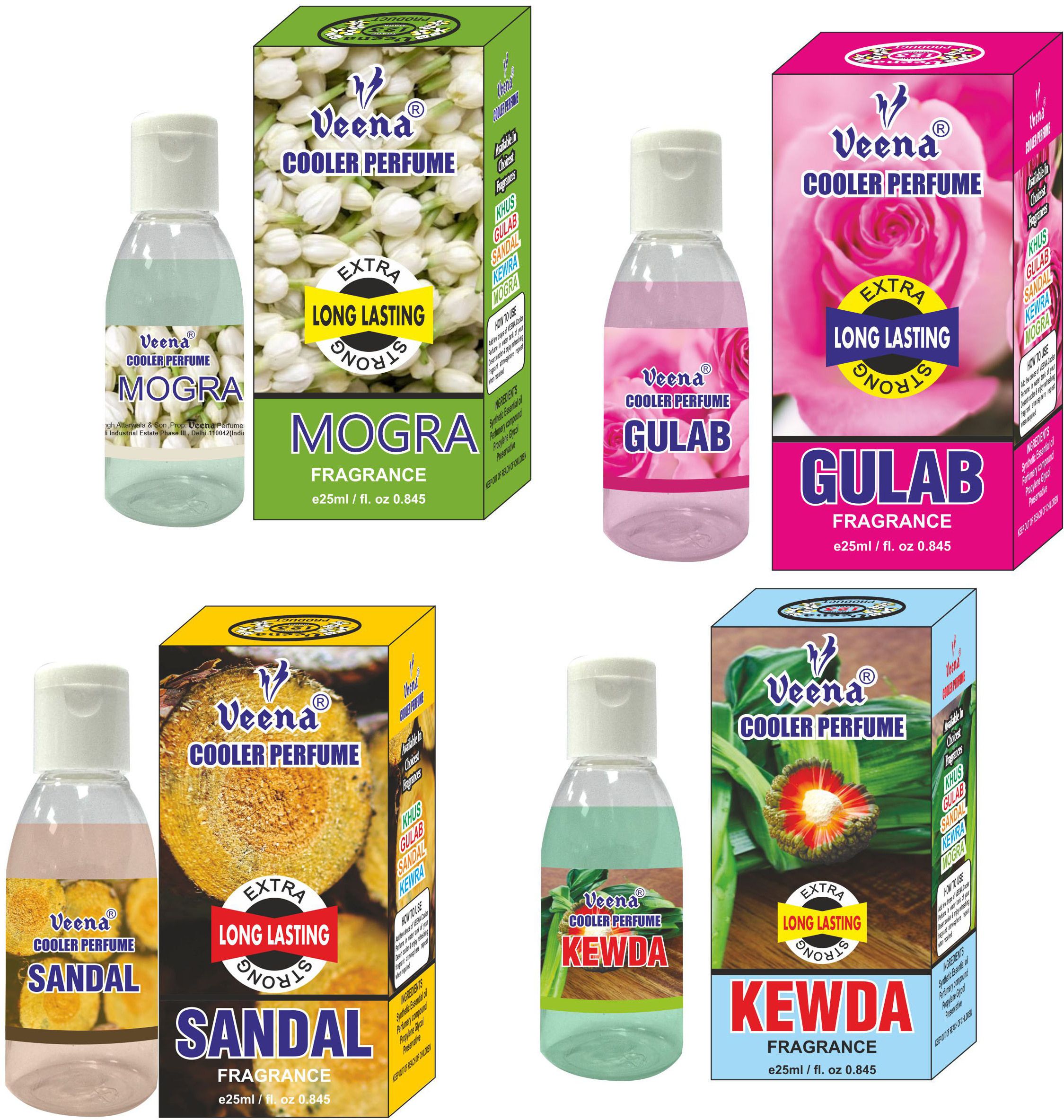 veena mogra, rose, sandal, kewda cooler perfume long lasting cooler attar 25 ml cooler diffuser