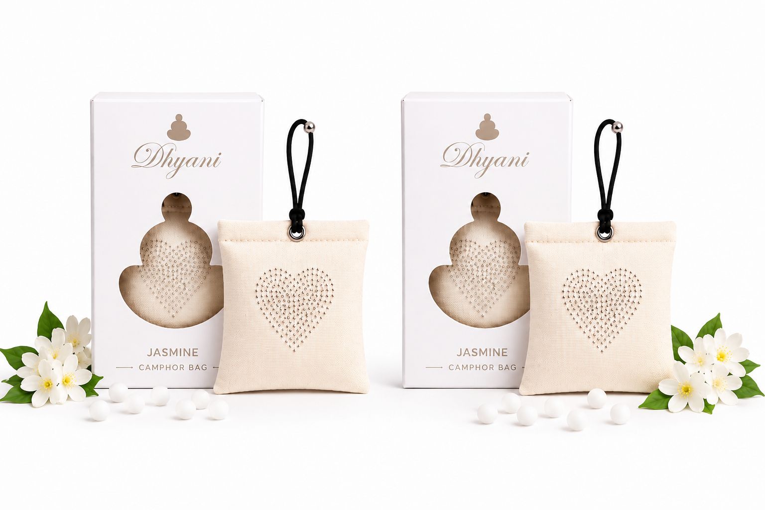 Refreshing Jasmine fragrance with camphor freshness Potpourri Natural Camphor Hanging Air Freshener Bags for Car, Home, Wardrobe, Bathroom & Office -Mosquito - Insect Repellent - Heart Shape Daimond Fabric Bag Pack Of 2 (2 x 1 Units)-image-47