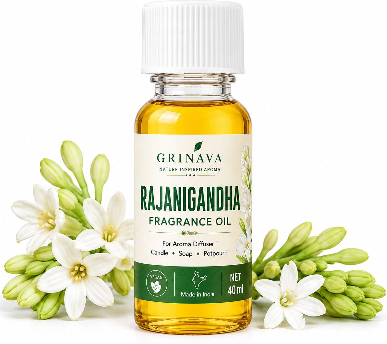 grinava Rajanigandha Aroma Oil Rajanigandha Fragrance Oil 40ml | Premium Aroma Oil for Diffuser, Candle, Soap, Potpourri & Room Spray-picture-18