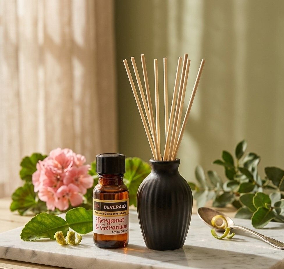 deveraux Bergamot & Geranium Diffuser Set Bergamot & Geranium black line reed diffuser set-picture-13