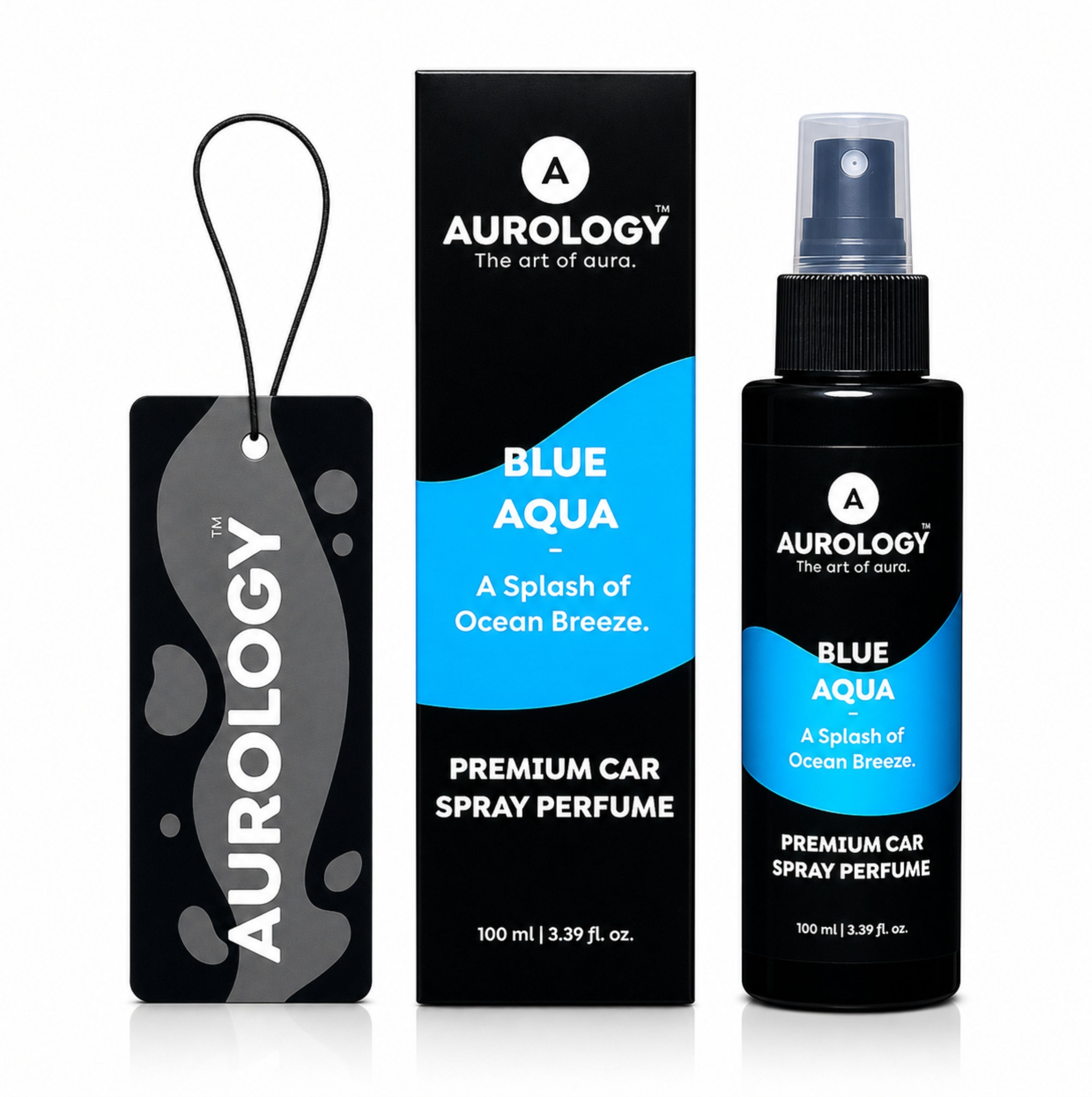Fresh Car Freshener Spray Blue Aqua Premium Car Spray Perfume 100 ml | Long Lasting Ocean Breeze Fragrance | Anti Odour Car Air Freshener Spray | Interior & Fabric Freshener-image-46