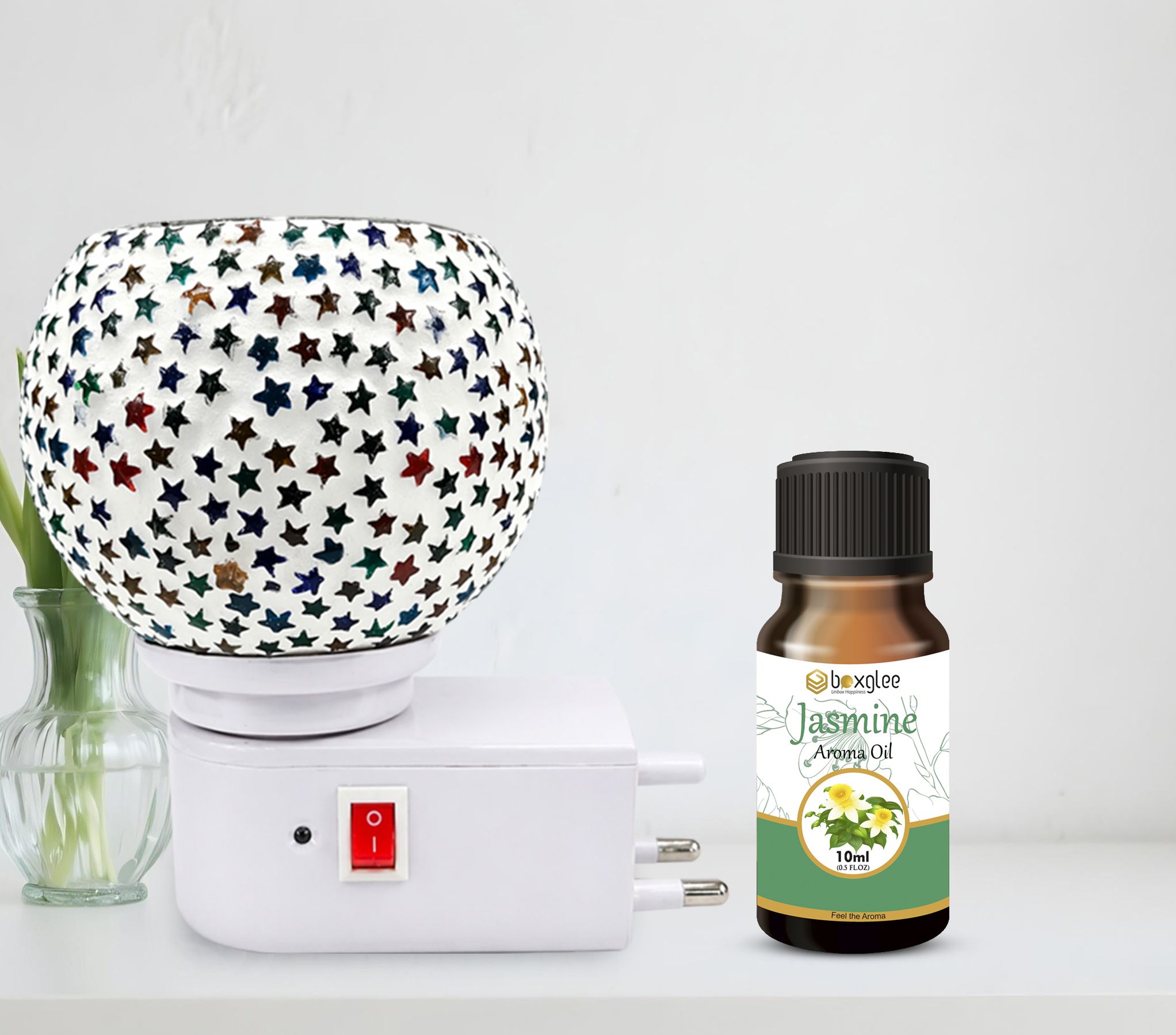 Multifragrance Diffuser Set Night Lamp Kapoor Dani with 1 Jasmine Oil 10ML for Home,Office Decor A27-image-40