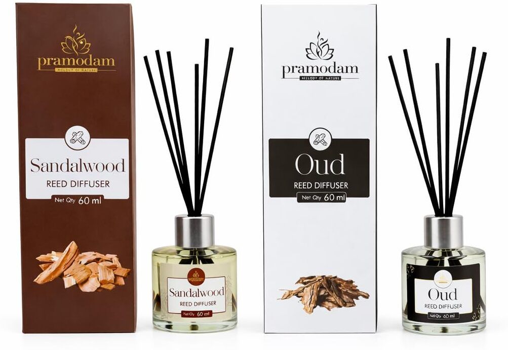 Sandalwood+Oud Diffuser Set Reed Diffuser Combo Pack with Sandalwood & Oud Fragrance and Fiber Sticks-image-26