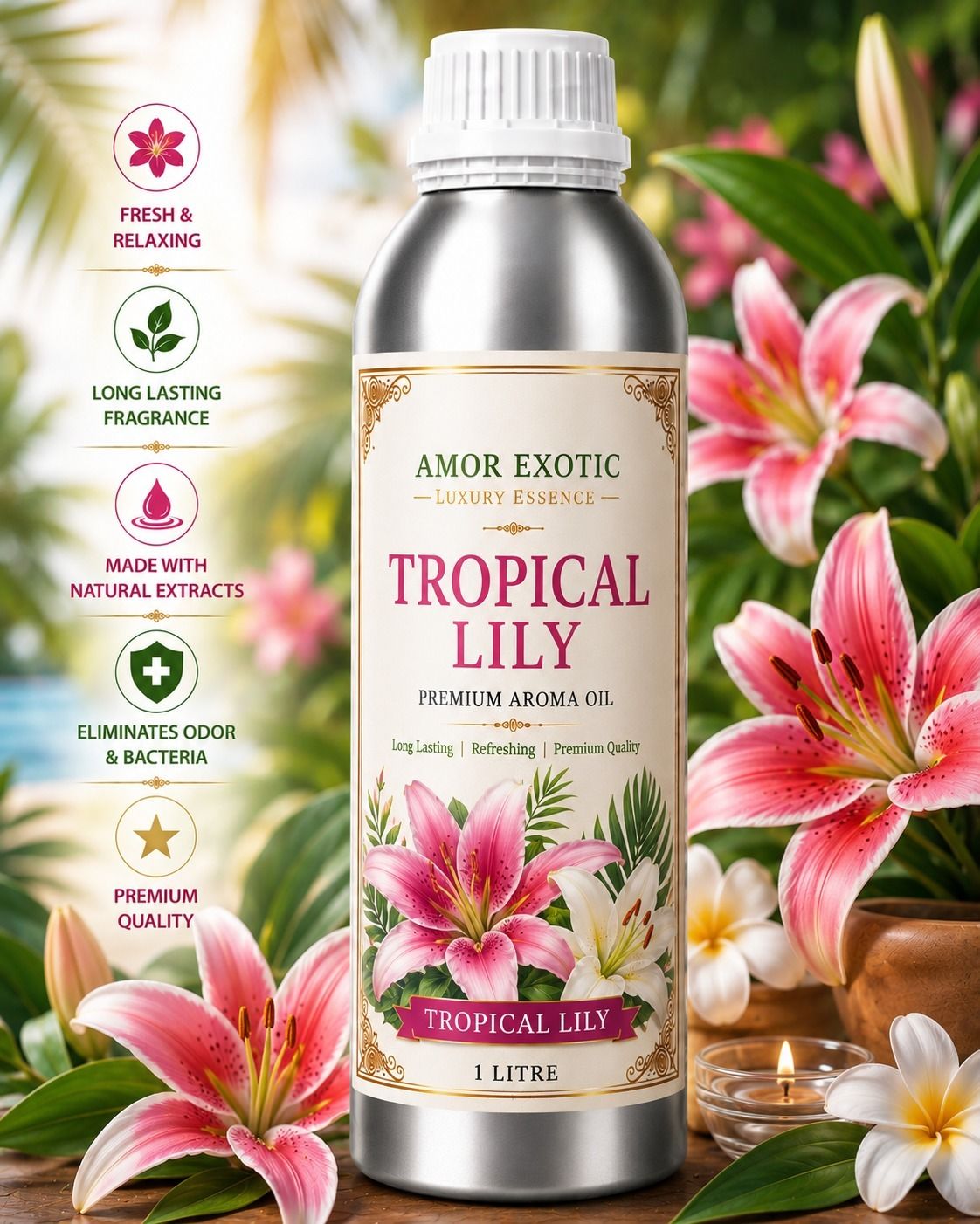 Tropical Lily Aroma Oil Tropical Lily Premium Aroma Oil 1 Litre | Long Lasting Tropical Lily Fragrance-image-23