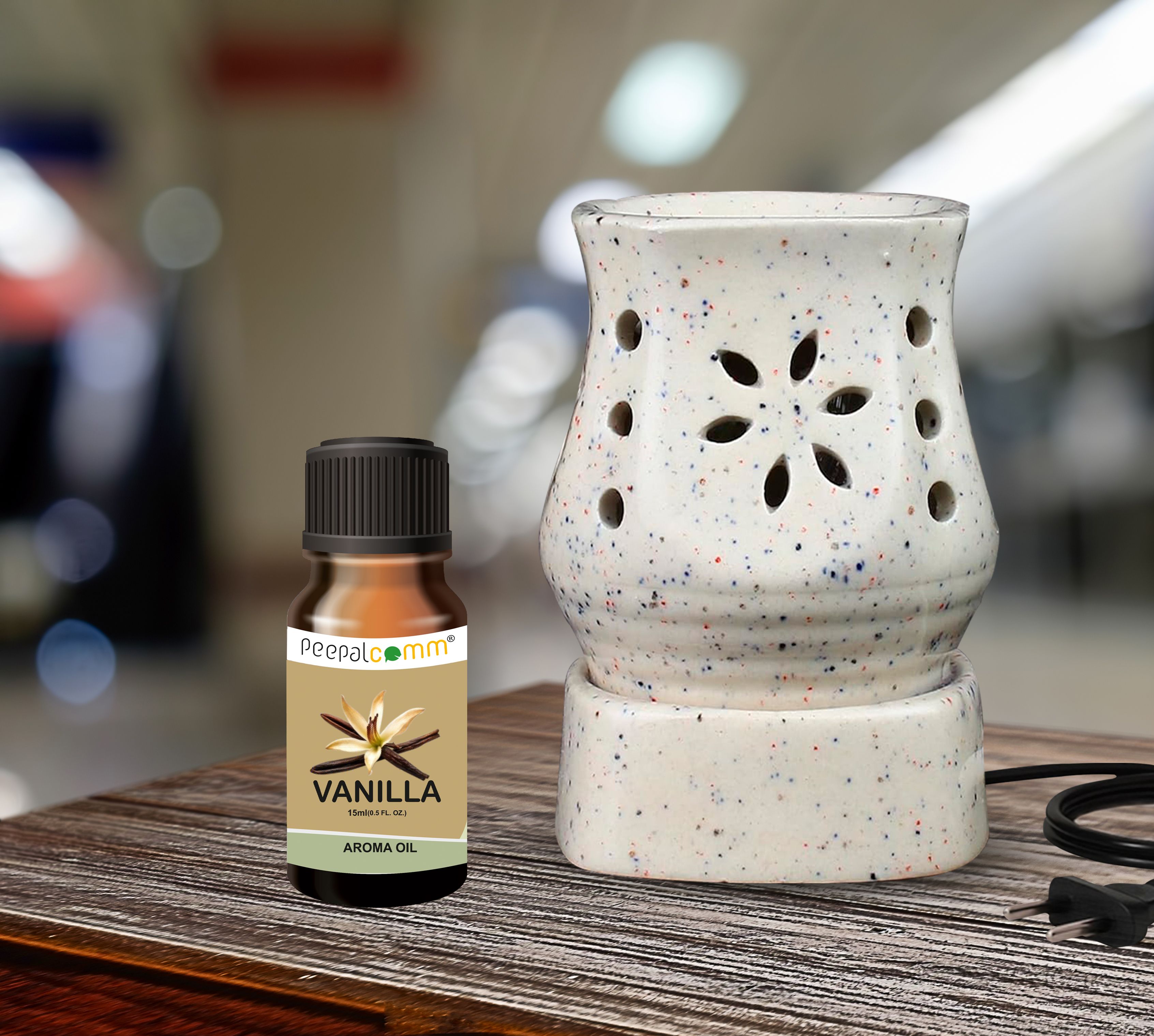 Premium Ceramic Aroma Diffuser With 1 Vanilla Fragrance 15ml Diffuser Set Diffuser for Home Fragrance with Highly Scented Aroma Oils (White) S16-image-42