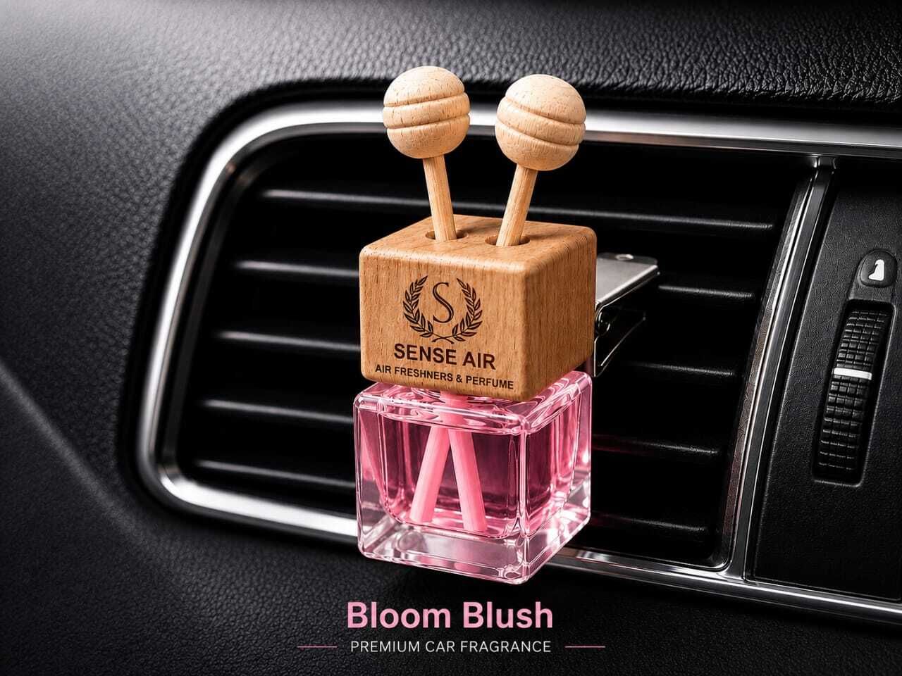 sense air Bloom Blush Car Freshener Diffuser for AC Vent | Premium Perfume Diffuser Long Lasting Fragrance | Wooden Cap Glass Bottle Air Freshener-picture-34