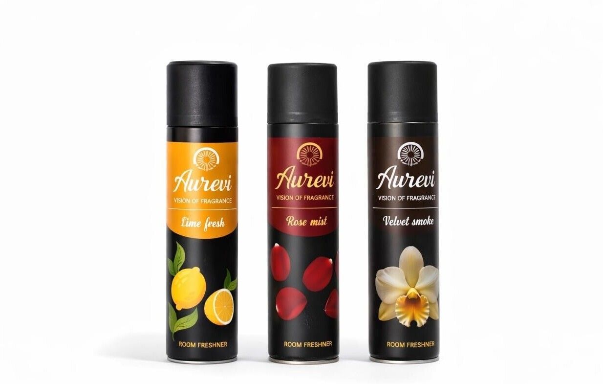aurevi Floral, Fresh, citrus Spray premium room freshner rose lime velvet 220ml*3smoke-picture-21