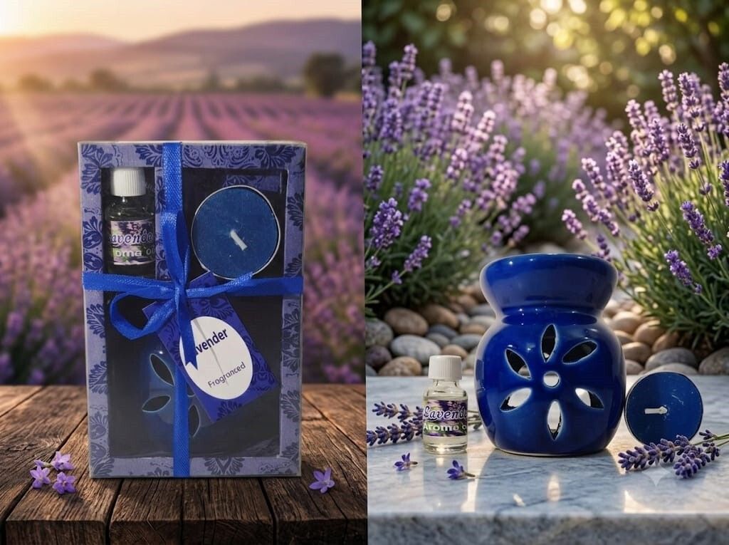 Lavender Diffuser Set gift set lavender blue candle diffuser-image-14