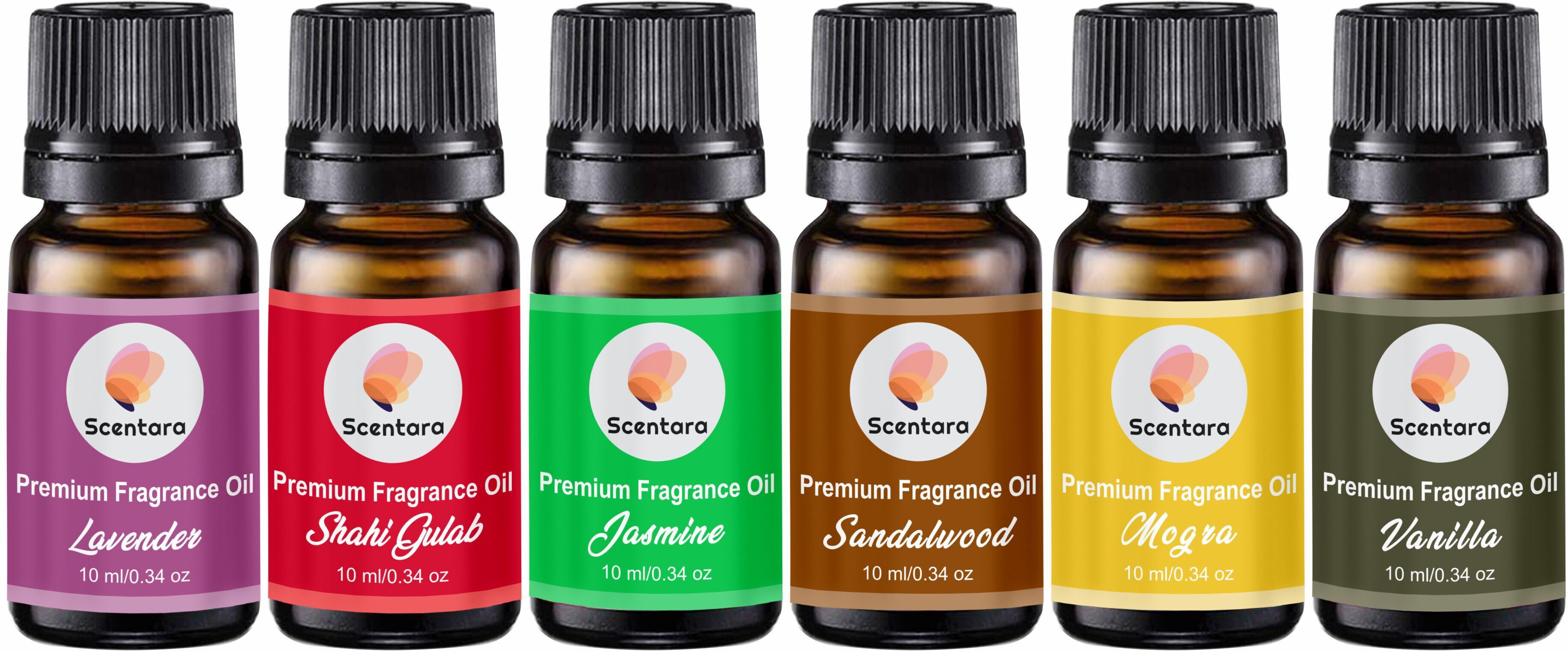 scentara Fragrance Oil Set of 6, (Gulab, Mogra, Sandal, Jasmine, Lavender, Vanilla), for Candle & Soap Aroma Oil, Diffuser Set, Spray, Potpourri-picture-25
