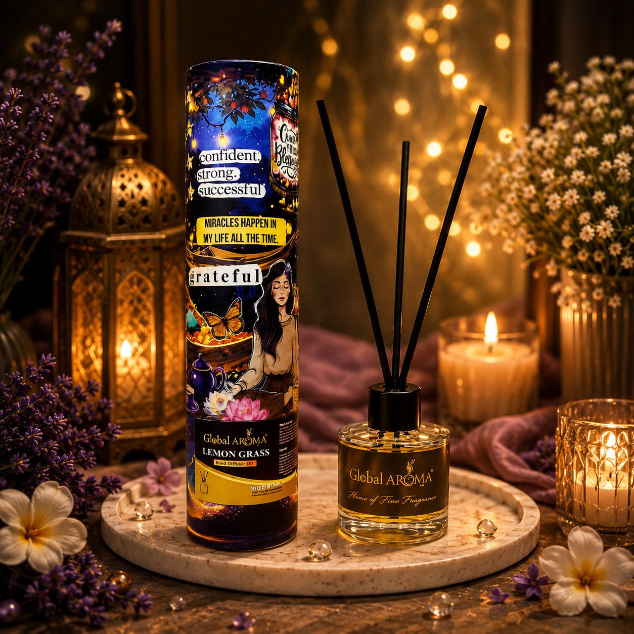 Lemongrass Diffuser Set Lemongrass Long Lasting Home Fragrance Reed Diffuser Set-image-30