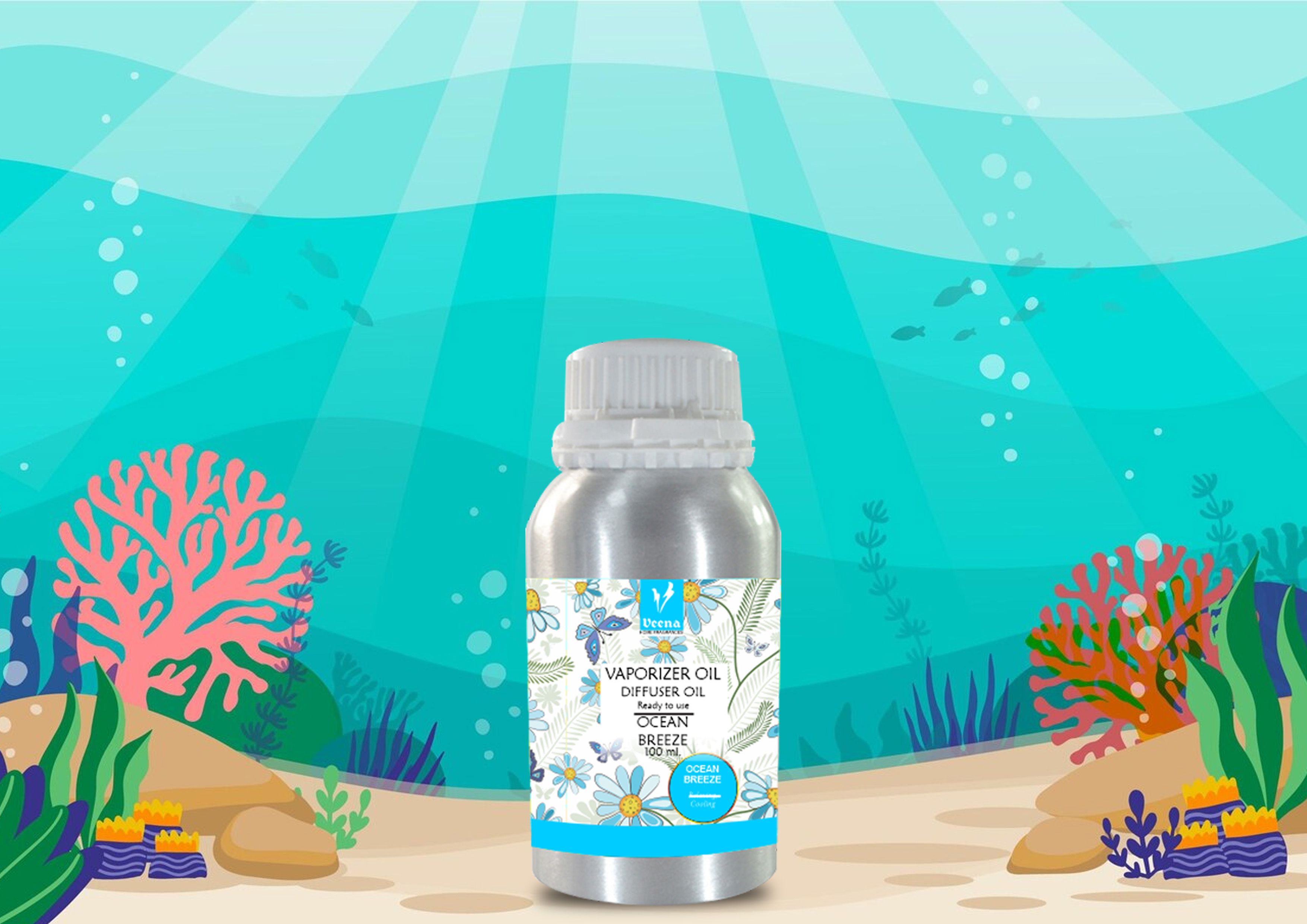 Veena Aroma Oil Diffuser, Essential Oil, Room Fragrance Ocean Breeze 100 ml Room, Garden, Bedding Room, Office, Bar Fragrance Diffuser-image-28