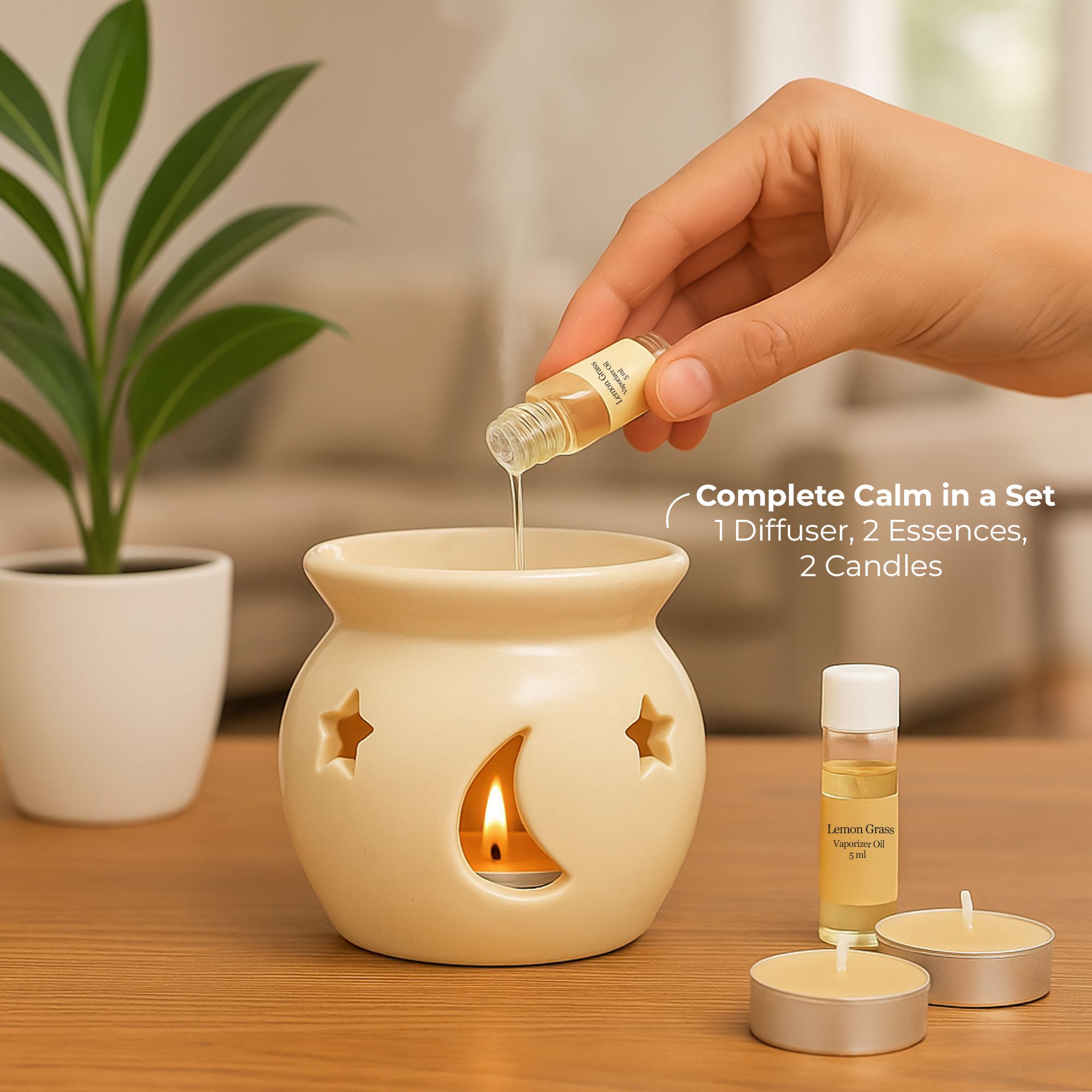 floryn decor Lemongrass Diffuser Set-picture-10