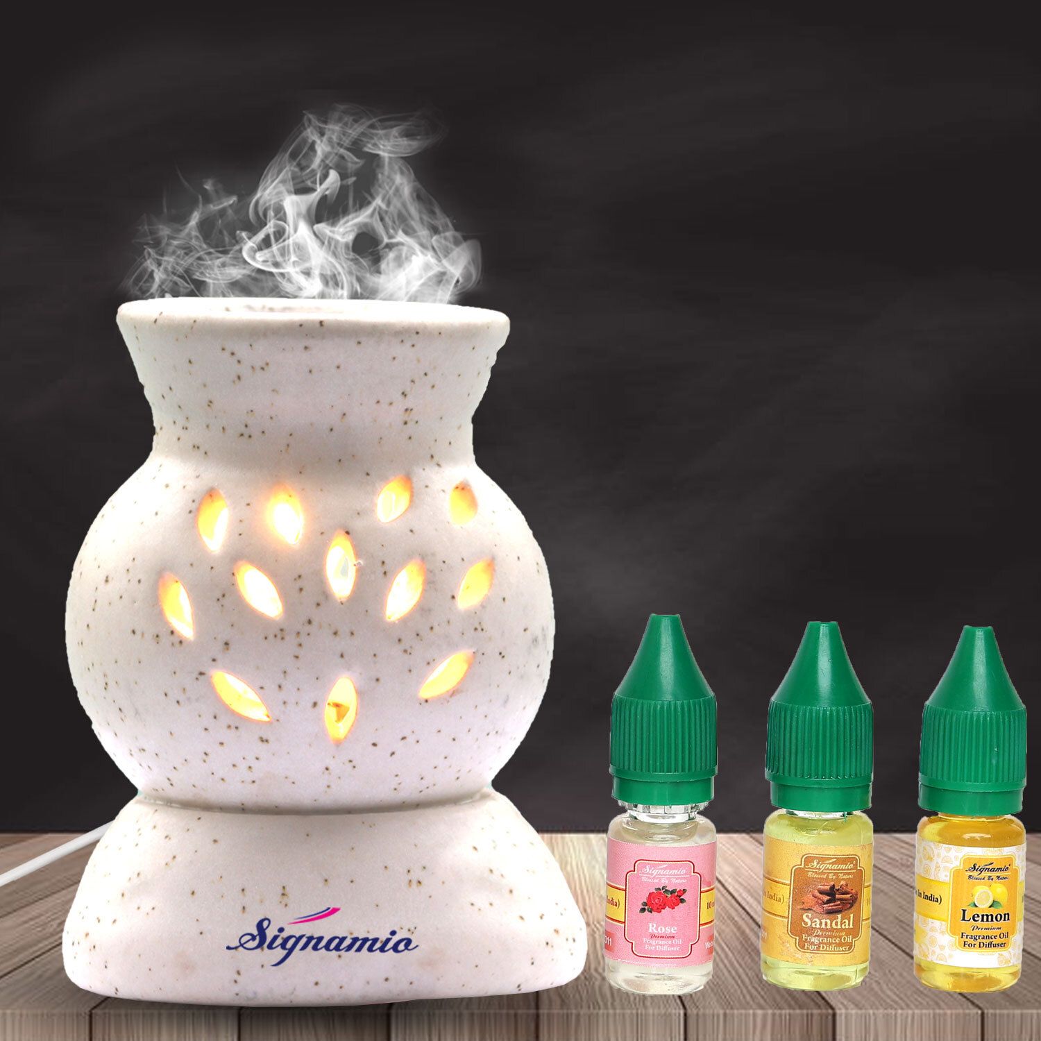 signamio ROSE, SANDAL, LEMON Diffuser Aroma Burner Diffuser for Home Fragrance Lamp for Home,Office-picture-15