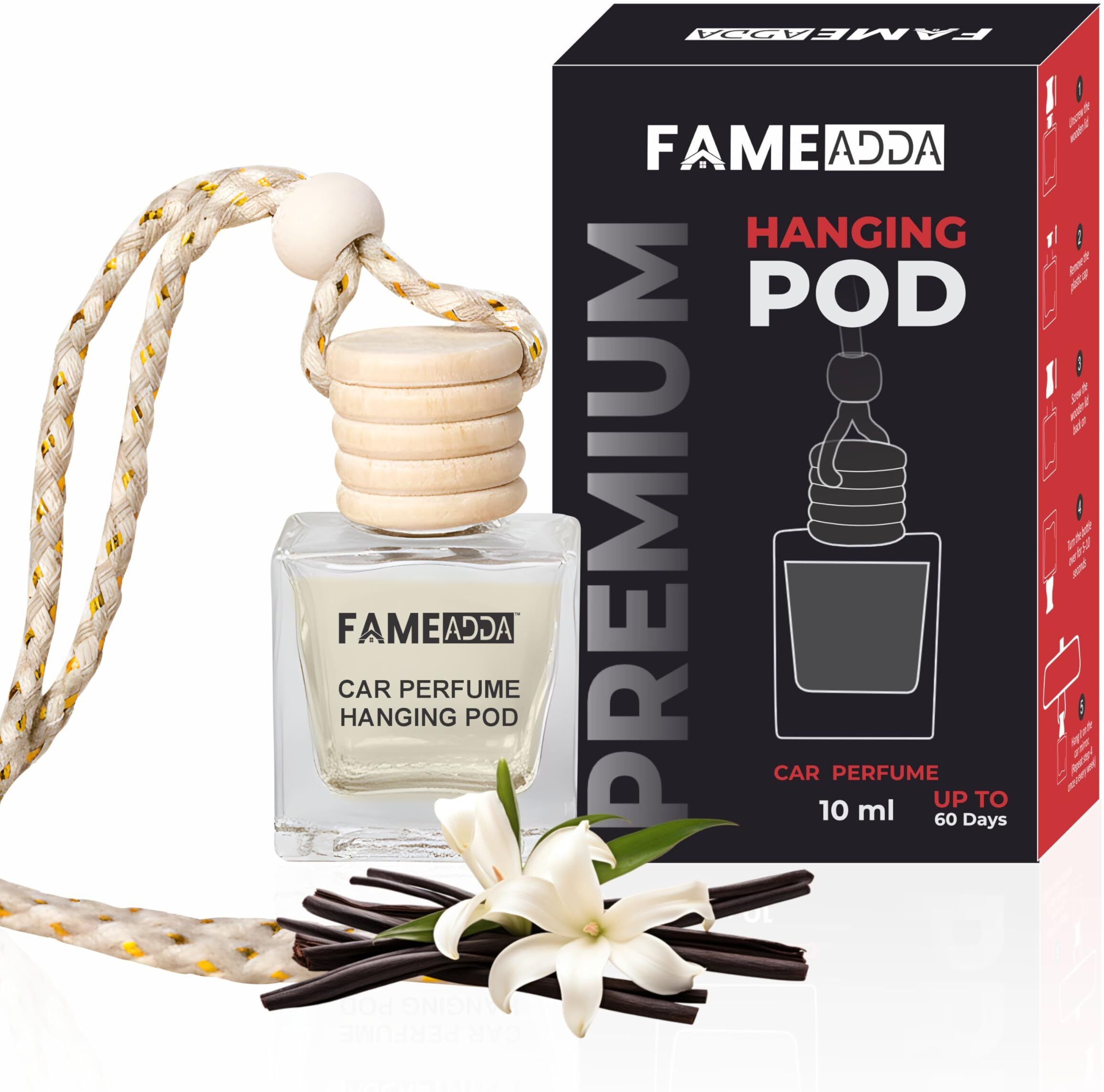 10 Ml Vanilla Car Freshener Diffuser | Luxury Car Air Freshener | Refill Car Hanging Perfume | Long Lasting Car Fragrance | Premium Car Freshener Hanging Pod | Car Perfume for All Car Interior Accessories-image-49