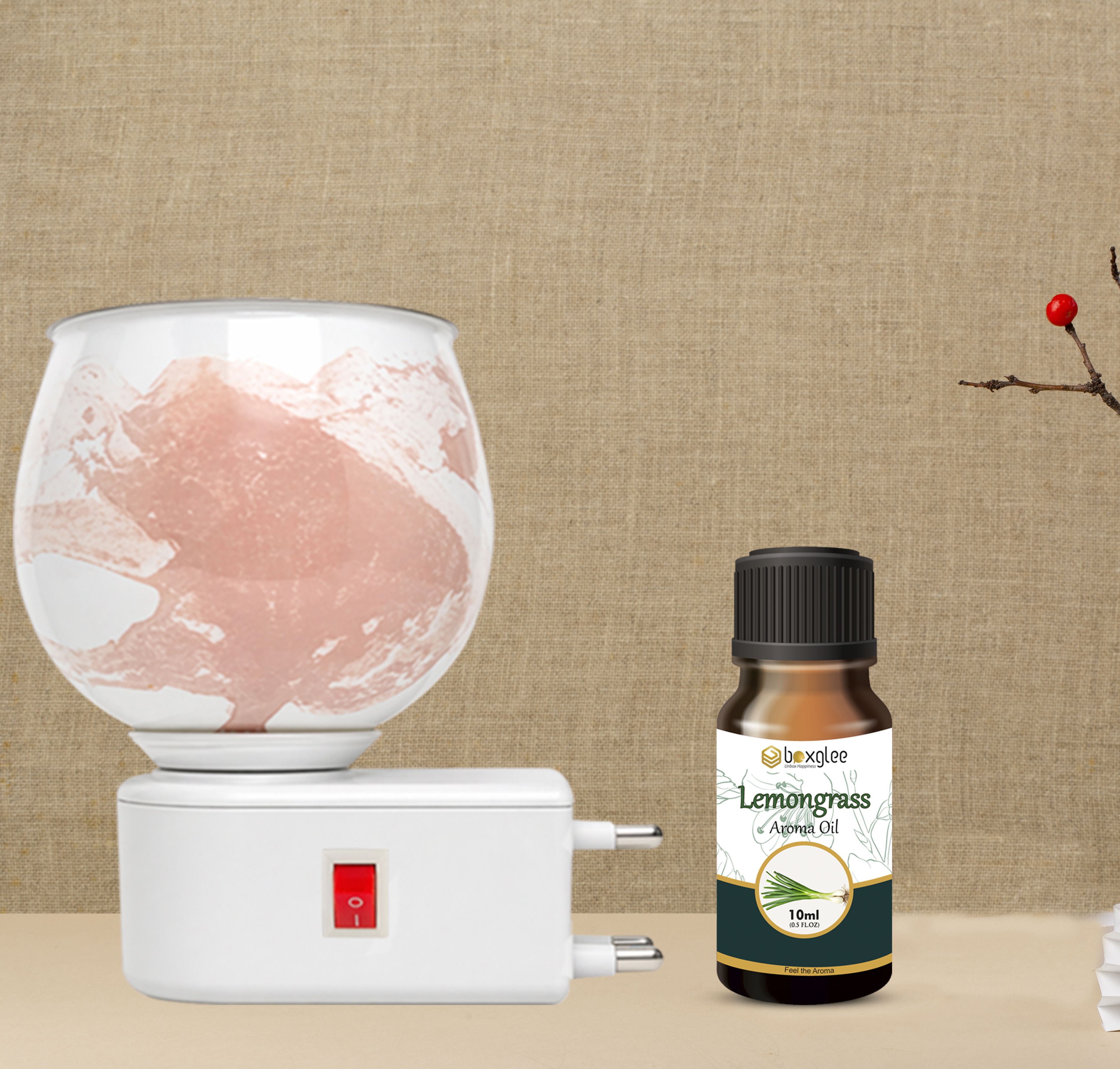boxglee Multifragrance Diffuser Set Decorative White Marble Kapoor Dani with 1 Lemon Oil 10ml for Home Office Spa A94-picture-27