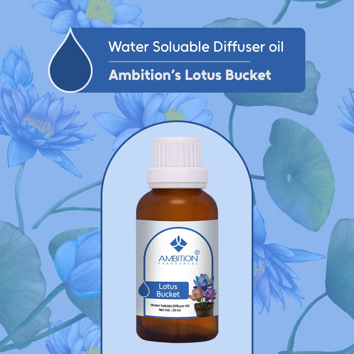 ambition Lotus bucket Aroma Oil Water-Soluble Diffuser Oil – Long Lasting Aromatherapy Essential Oil Blend for Ultrasonic Humidifier Water Diffusers-picture-18