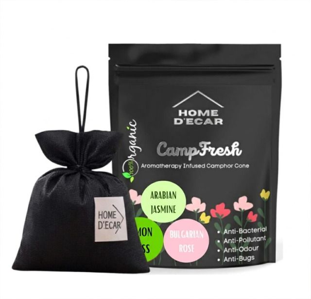 home décor Rose Potpourri 100% Organic Camphor Square (Jasmine + Lemon Grass + Rose) Air Freshener For Car, Wardrobe-picture-11