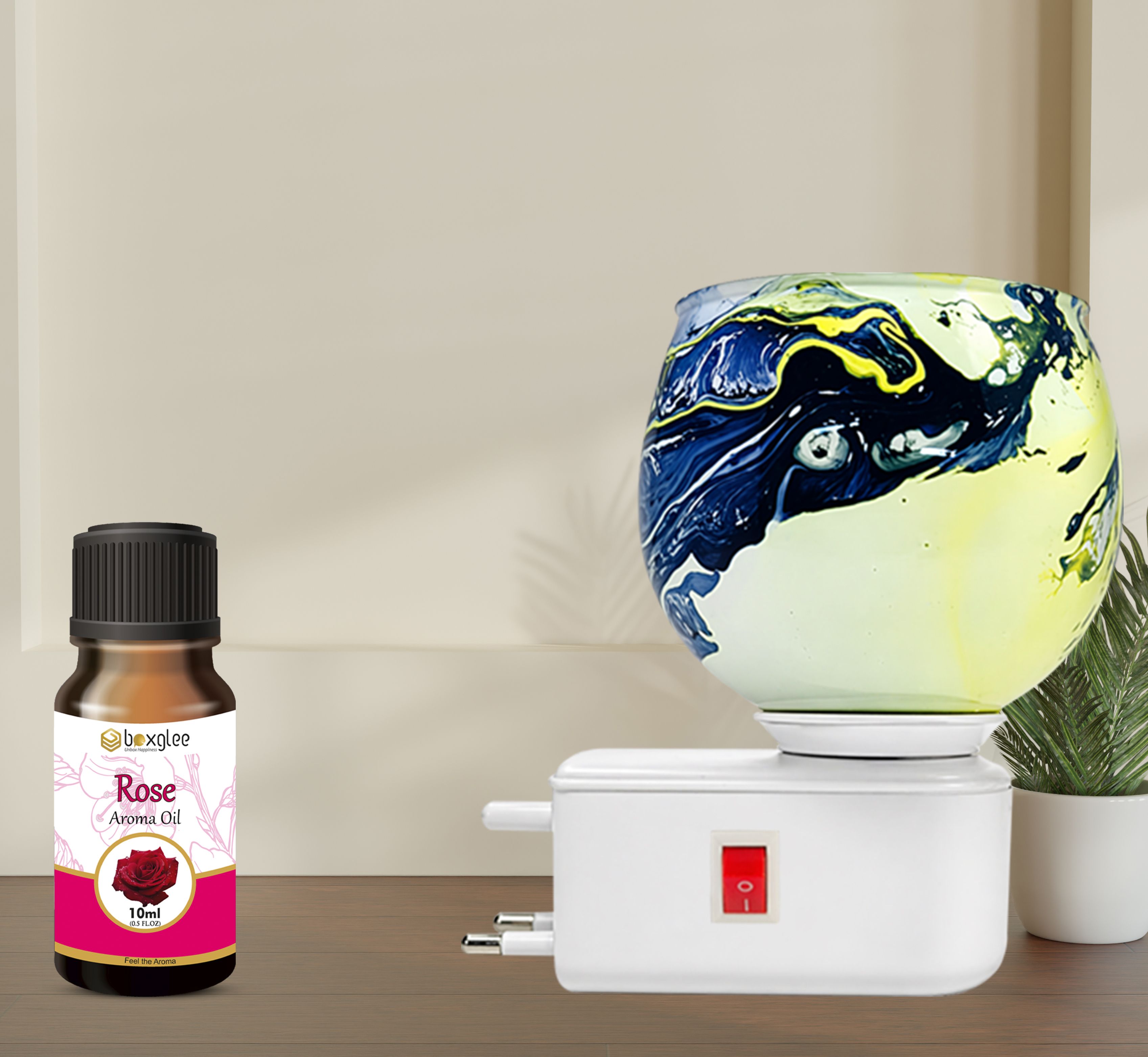 Multifragrance Aroma Oil Decorative Green Marble Kapoor Dani with 1 Rose Oil 10ml for Home Office Spa-image-26