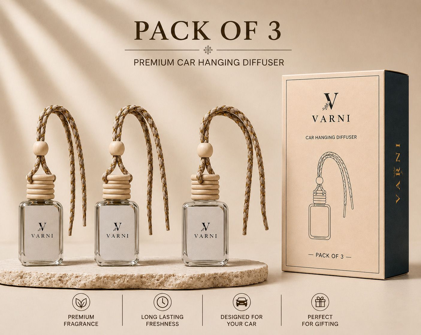varni enterprise Ice water Car Freshener Diffuser Varni Ice Water Hanging Car Air Freshener ( Pack of 3 )-picture-0