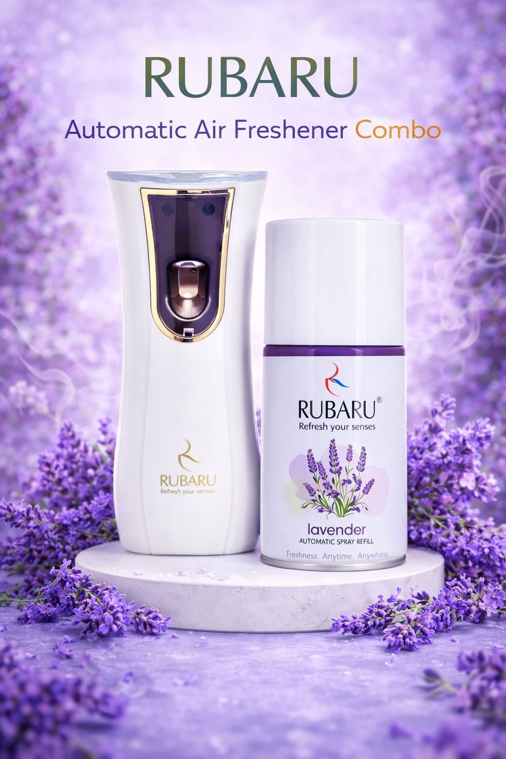 Lavender Automatic Room Air Freshener Dispenser with Refill Diffuser Set-image-47