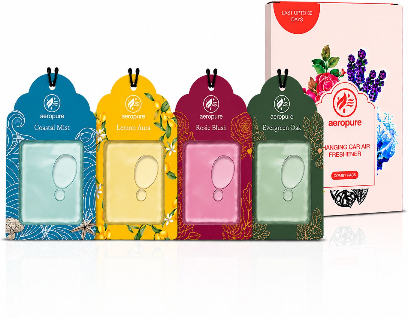 COASTAL-LEMON-ROSIE-GREEN Diffuser Set Gel Wink Hanging Perfume | Long-Lasting Gel Based Car Air Freshener | Last Up to 30 Days-image-16