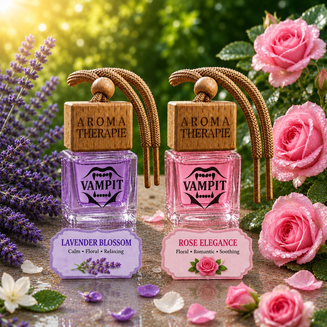 Lavender, ROSE, Car Perfume/Car Freshener/Hanging car Freshener Car Freshener Diffuser Long Lasting Fragrance Combo Of 2 || LAVENDER & ROSE ||-image-13