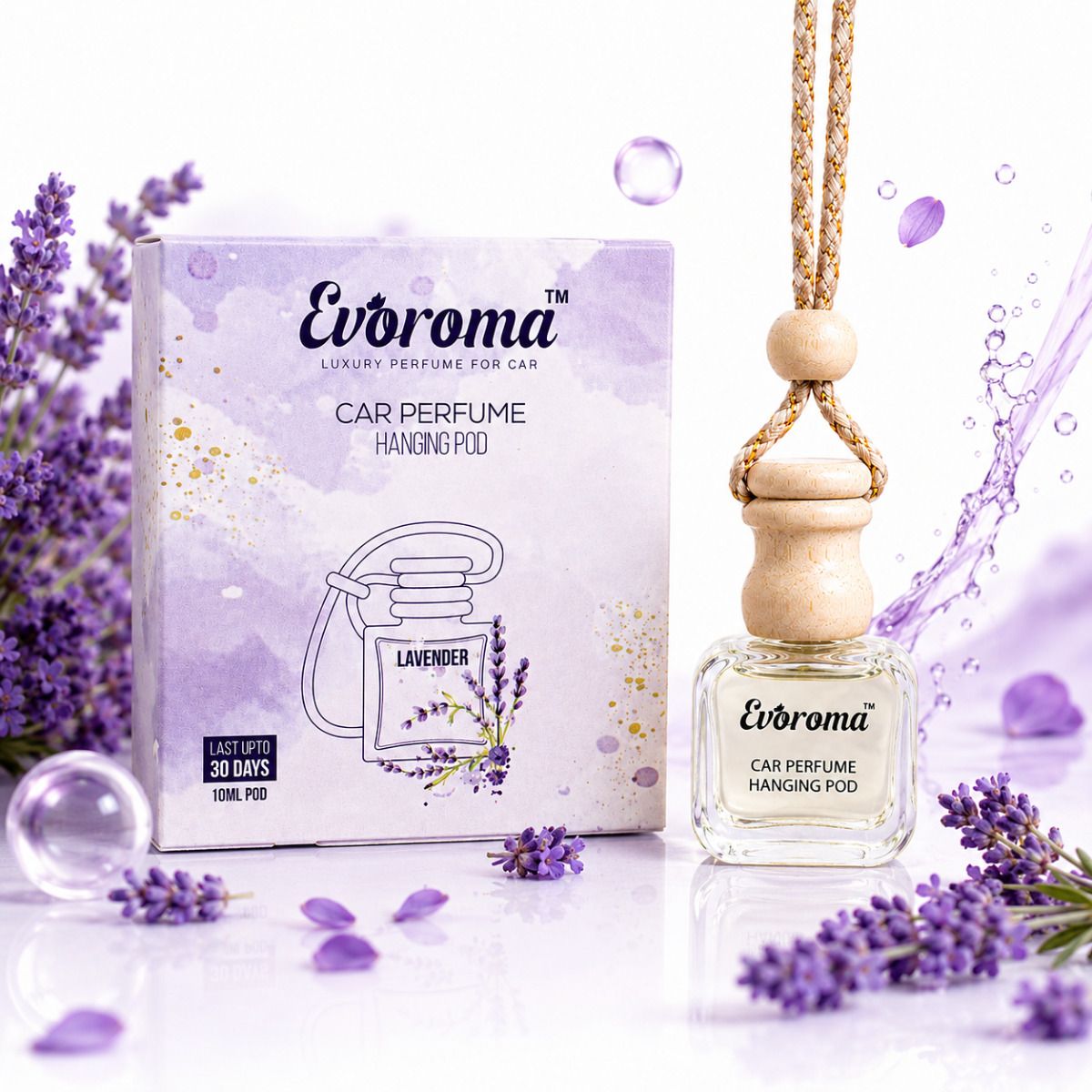 Lavender Car Perfume Hanging Diffuser Car Freshener Diffuser | Long Lasting Car Air Freshener | Premium Wooden Cap Fragrance Diffuser | Odor Eliminator for Car, SUV, Office & Home | Car Accessories 2026-image-17