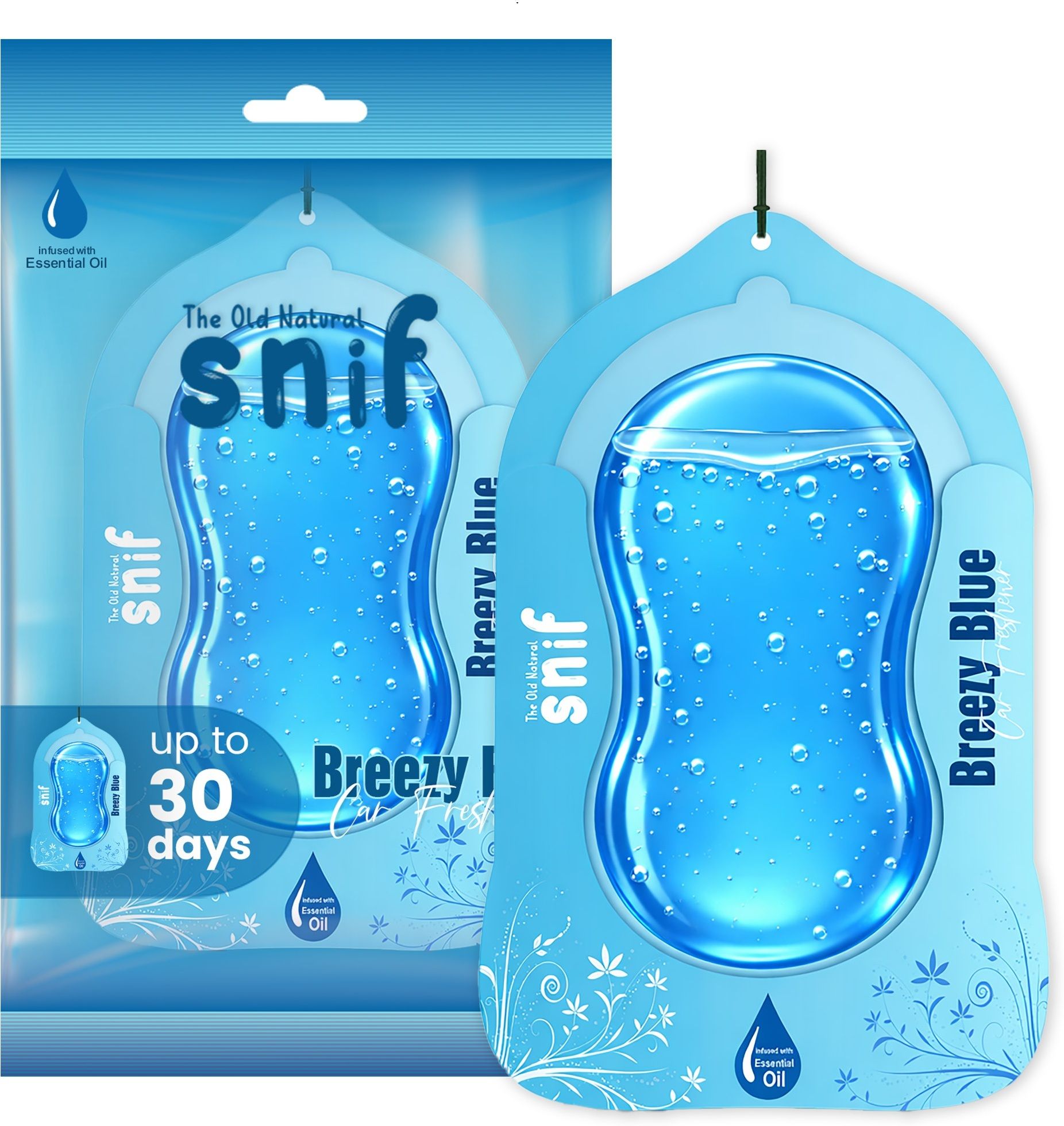 Breezy Blue Diffuser Snif Car Air Freshener Gel | Breezy Blue Hanging Freshener | Long Lasting Fragrance | 30 Days-image-12