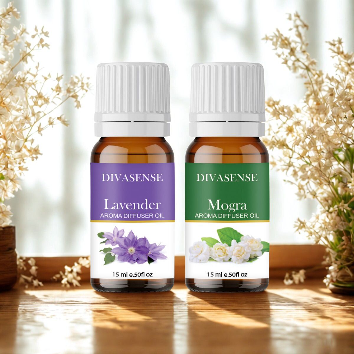 Aroma Essential Oils for Diffuser Lavender and Mogra, for Home Fragrance Diffuser, Potpourri, Refill, Aroma Oil Aroma oil Burner-image-4