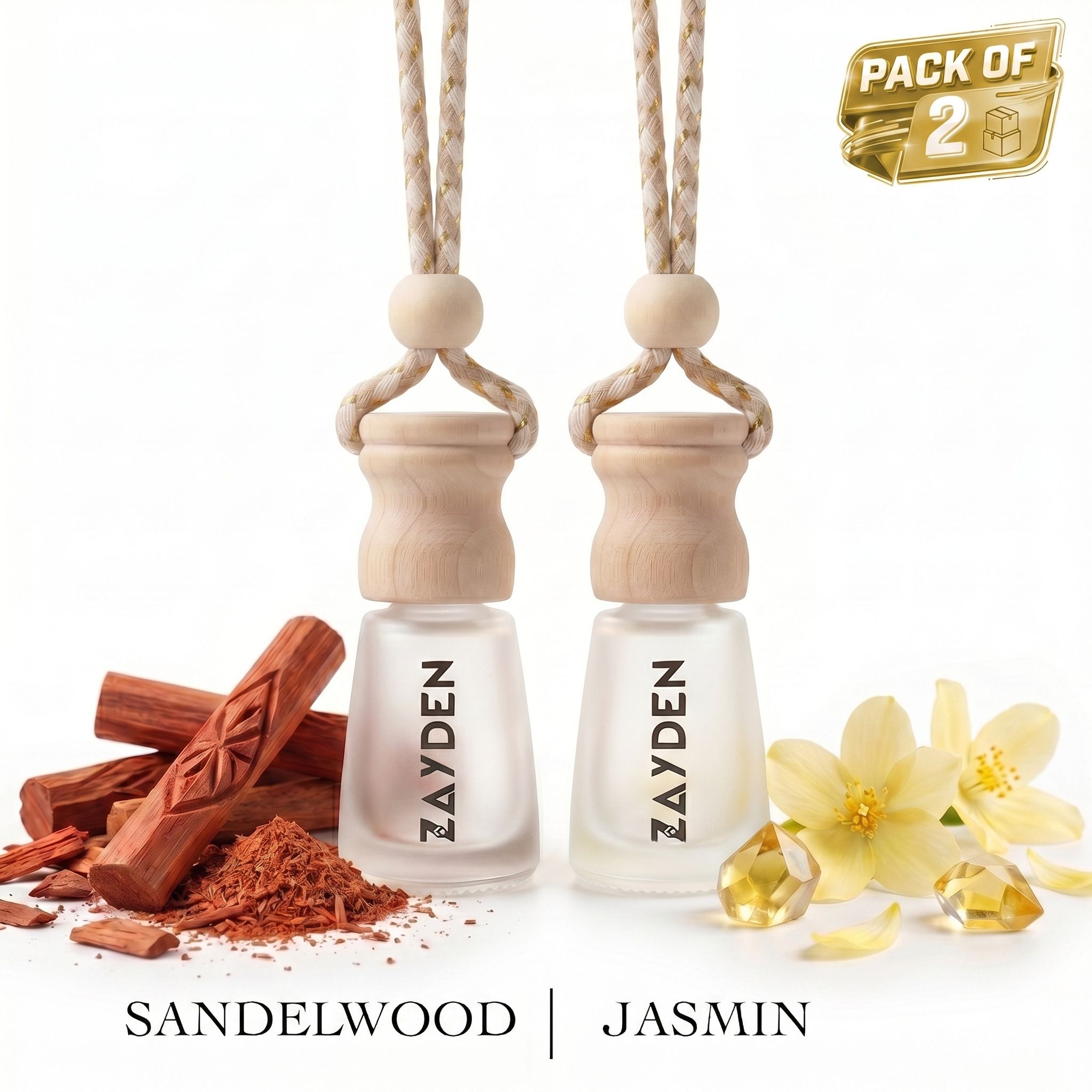 zayden JASMIN, SANDELWOOD Diffuser Car Freshener Hanging Perfumes Long Lasting Fragrance-picture-26
