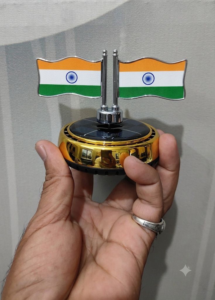 Fruits Diffuser Power Rotating Indian Flags Car Air Freshener Perfume Oil Diffuser Black Fragrance Dashboard Perfume With 5Ml Refill Multicolor-image-43