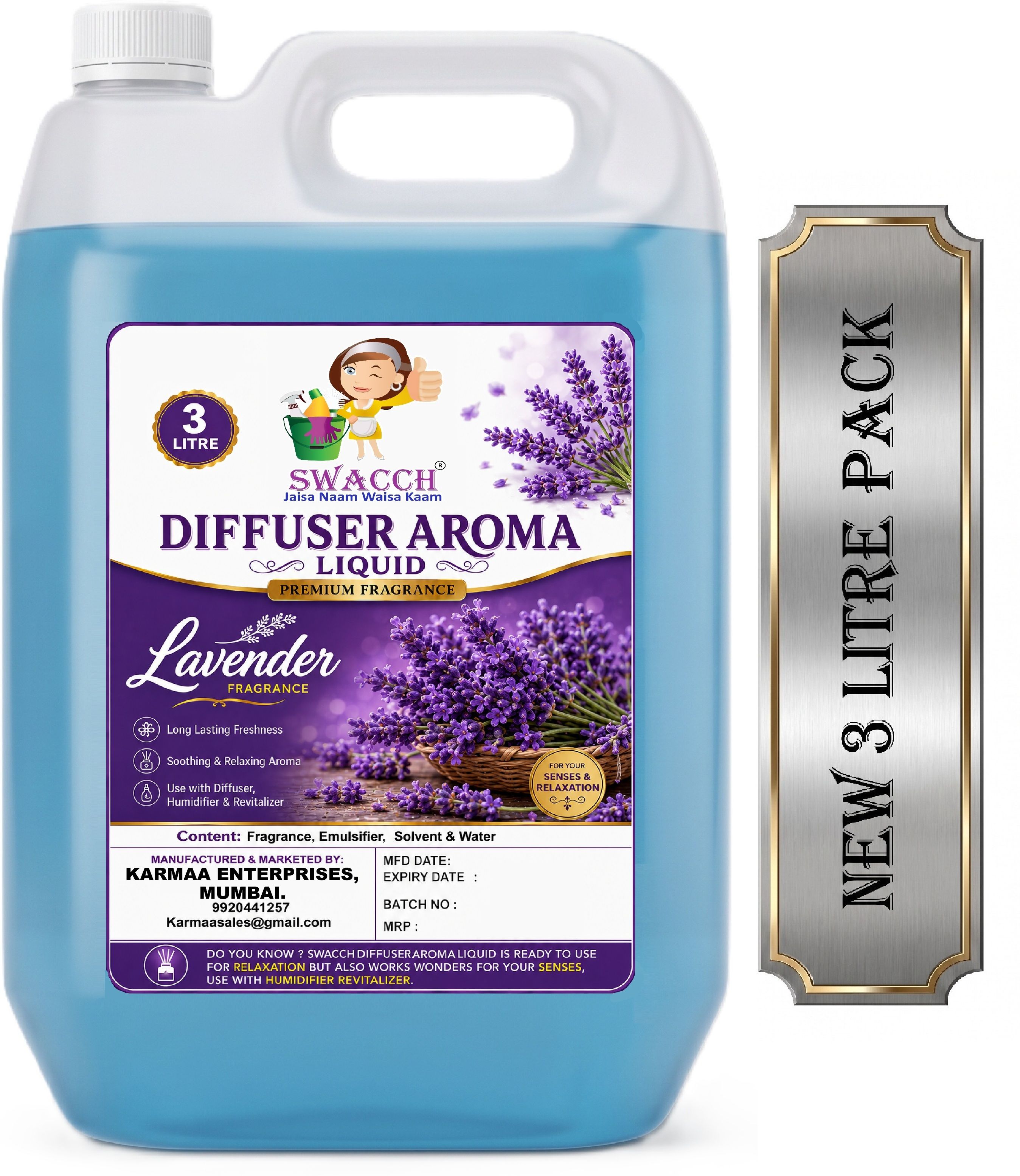 Lavender Diffuser Aroma Liquid Ready to use I Home Fragrance I Best For Aromatherapy I Water Based-image-1