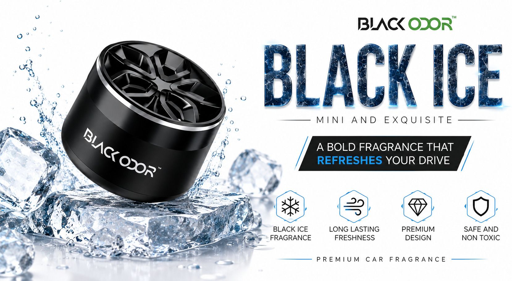 cartalesco Black Ice Diffuser, Aroma Oil Black Odor™ Black Ice Car Dashboard Perfume | Long Lasting Premium Air Freshener | Luxury Car Fragrance-picture-11