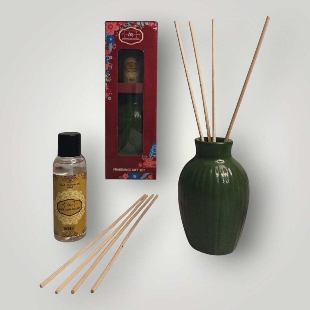 imperium aroma ROSE Diffuser Set Premium Royal Rose Bloom Reed Diffuser with Crystal Bottle | Elegant Floral Aroma for Home, Office, Bathroom & Gift Purpose-picture-2