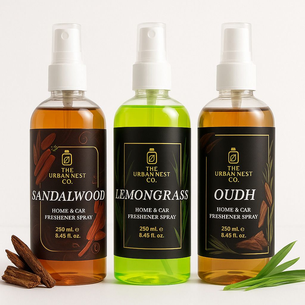 the urban nest co. SANDALWOOD, OUDH Spray Home & Car Freshener Spray SANDALWOOD,LEMONGRASS AND OUDH AIR FRESHNER PK-3-picture-15
