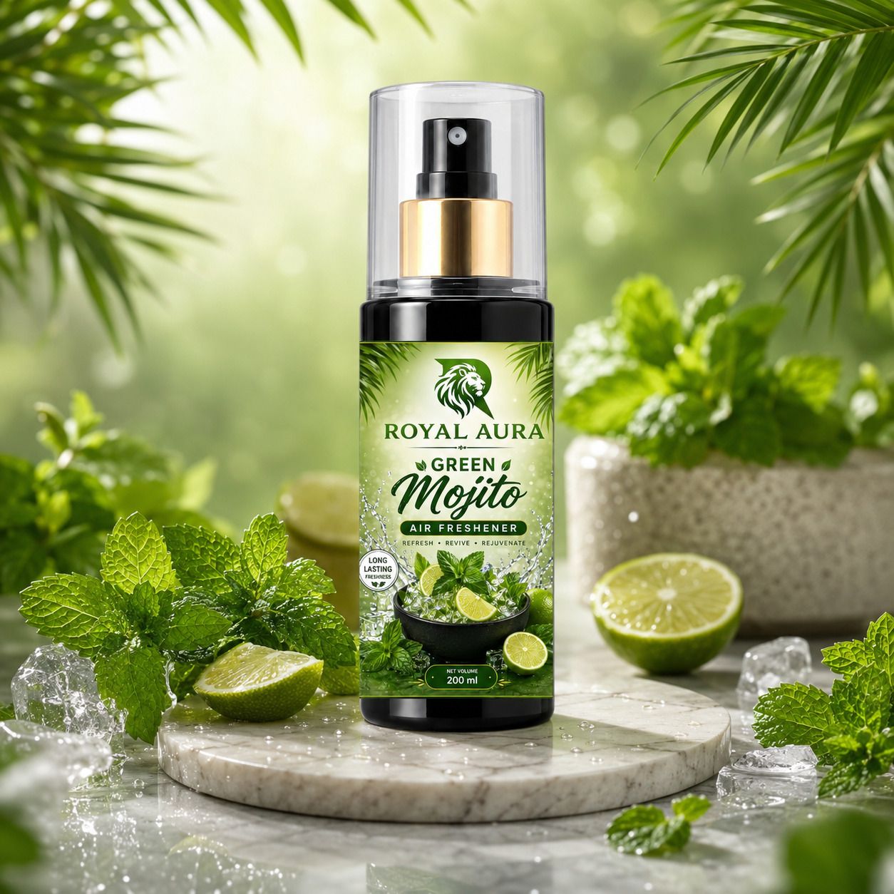 royal aura Premium Green Mojito Fregrance Spray Green Mojito Air Freshener Spray | Long Lasting Room Freshener | Home, Office, Bathroom & Car | Premium Fresh Lime Mint Fragrance-picture-22