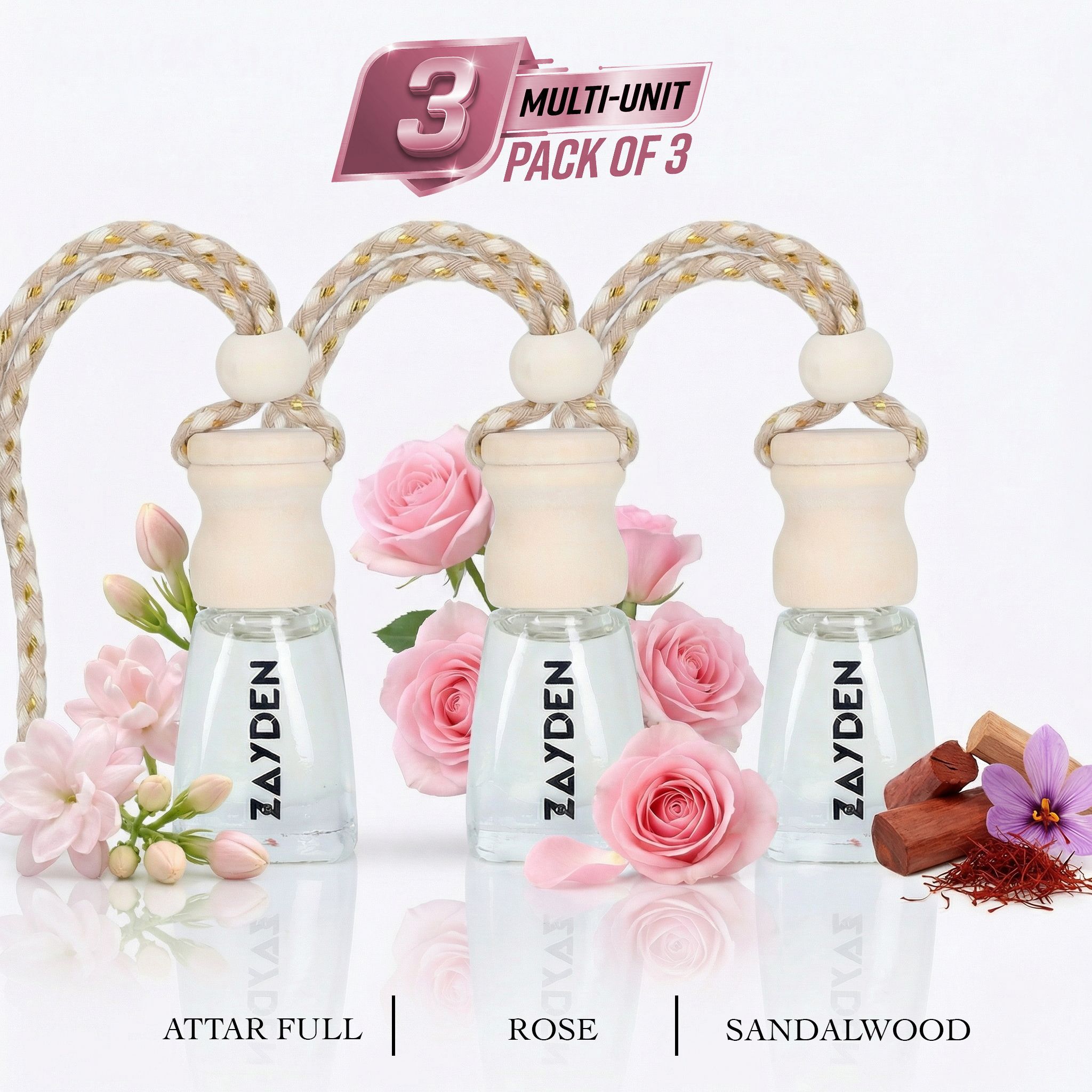zayden Attar Full Sandalwood Rose Diffuser Car Freshener Hanging Perfumes Long Lasting Fragrance-picture-22