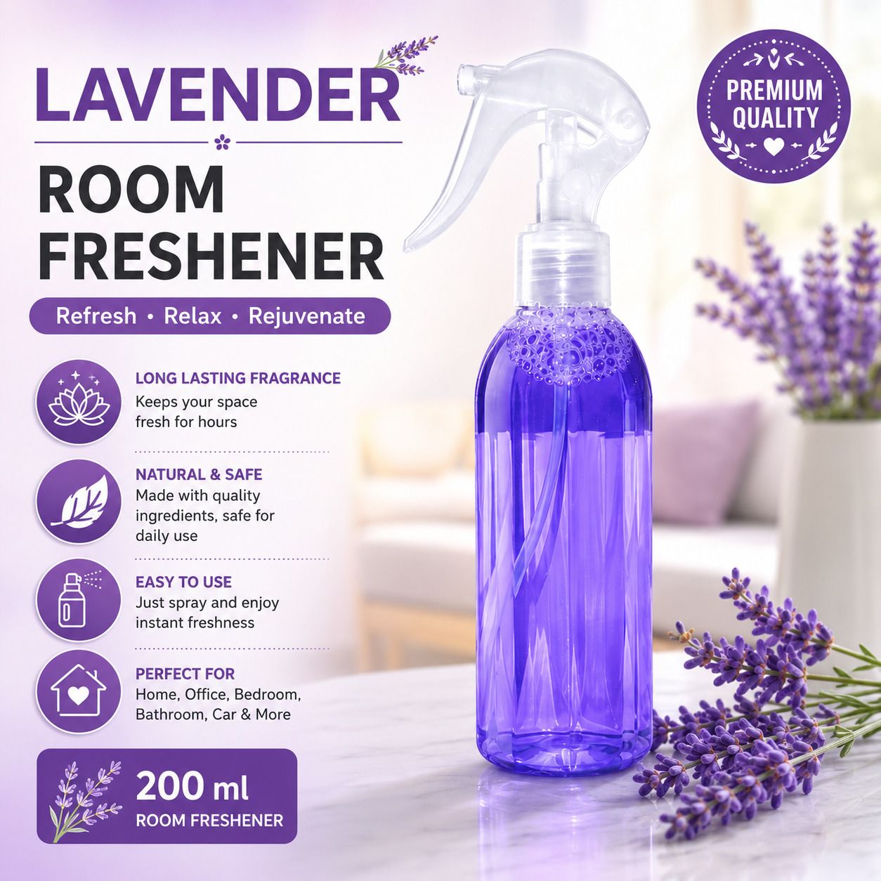 the aadesh rivaaz Lavender Spray Lavender Room Freshener & Multiple Use Spray 200 ml-picture-42