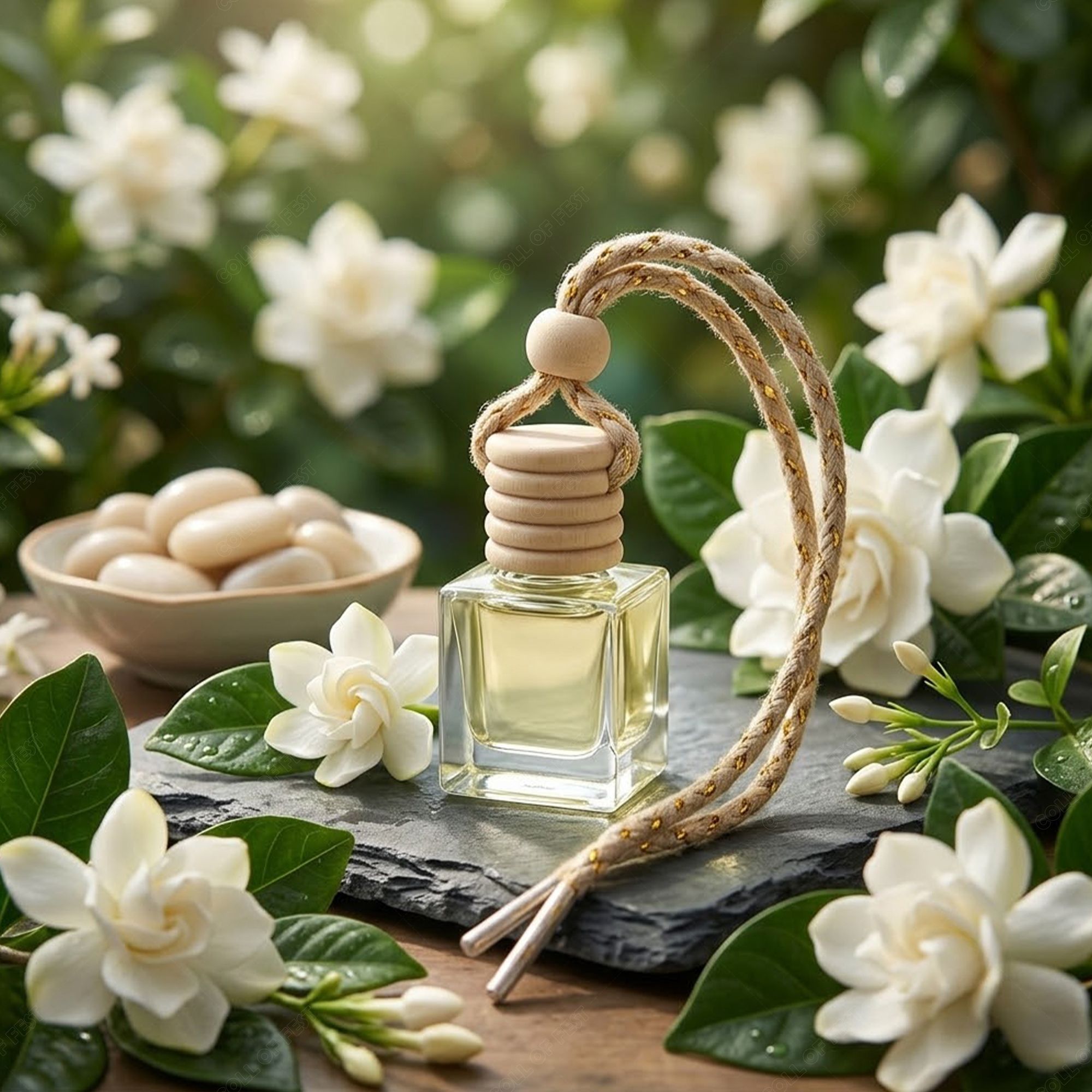 GARDENIA Aroma Oil Premium Gardenia Car Hanging Perfume Wooden Diffuser Air Freshener Glass Bottle-image-9