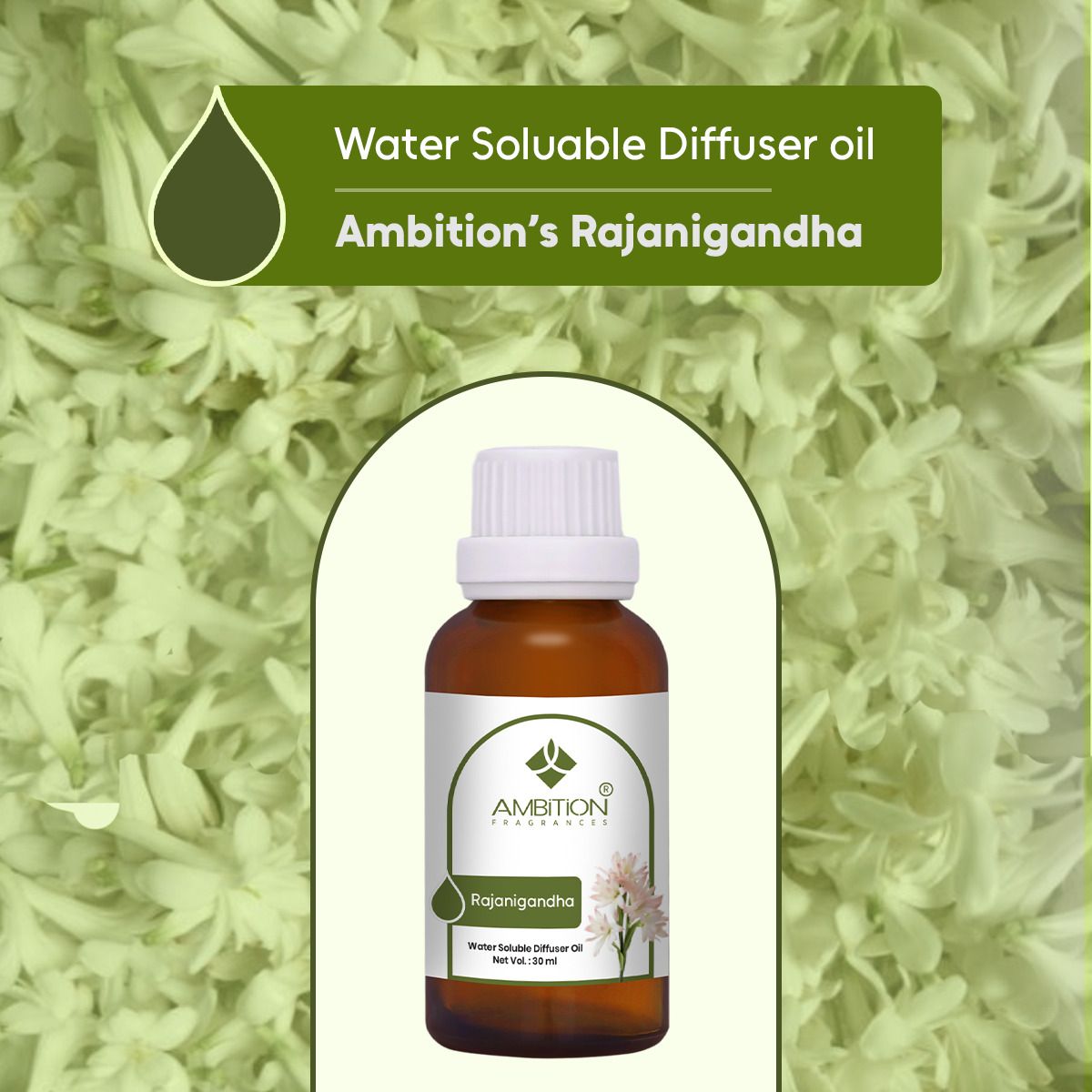 Rajnigandha Aroma Oil Water-Soluble Diffuser Oil – Long Lasting Aromatherapy Essential Oil Blend for Ultrasonic Humidifier Water Diffusers-image-46