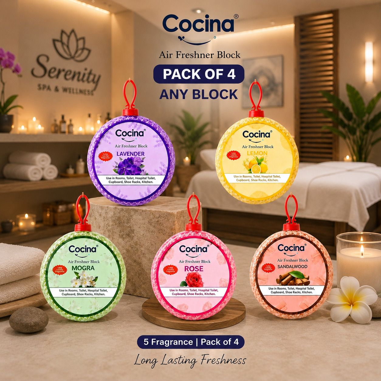 cocina air Lavender, rose, mogra, Lemon, sandalwood Blocks Pleasant Fragrance All Day-picture-47