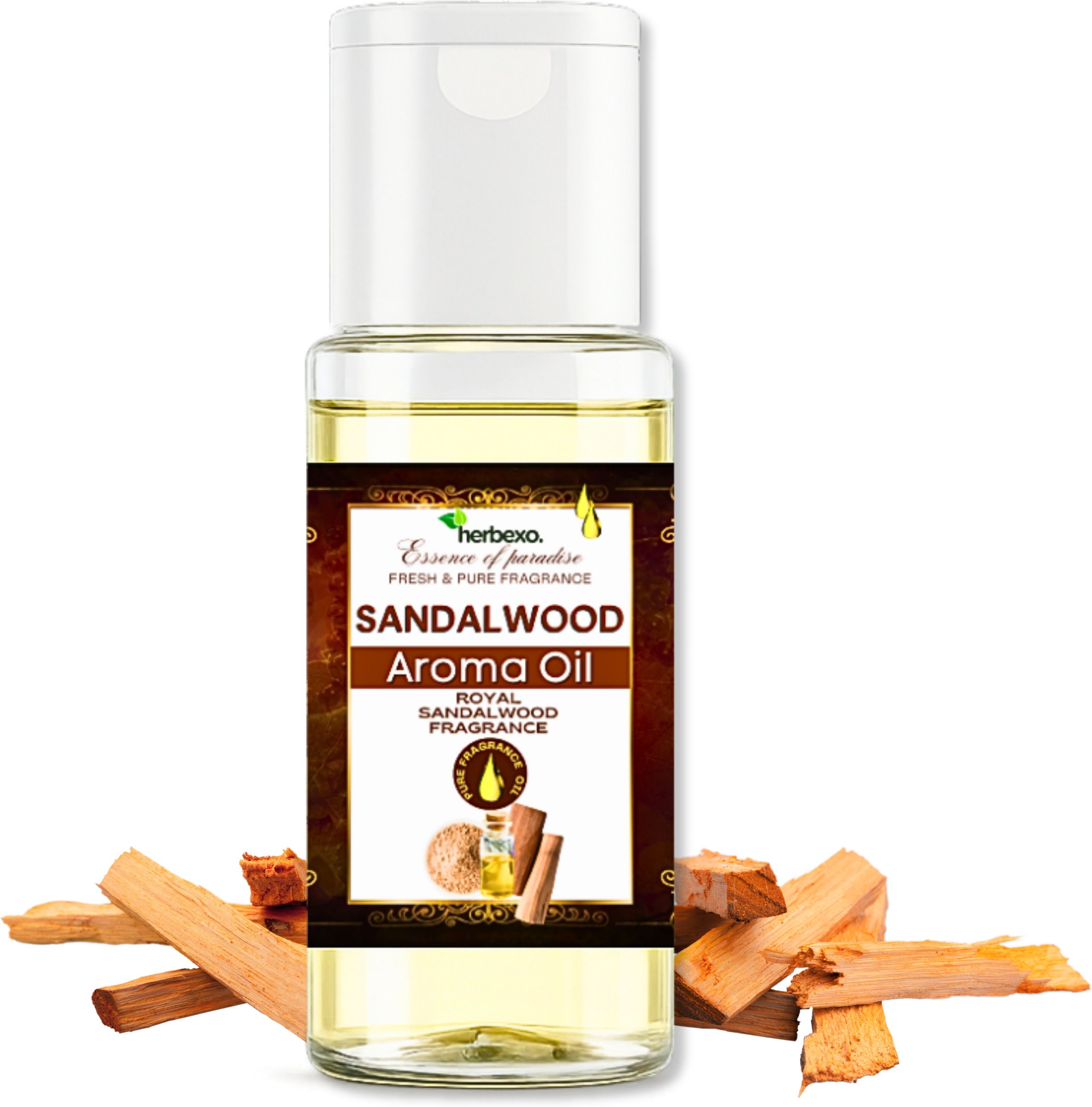 herbexo Sandalwood Aroma Oil Sandalwood Aroma Oil for Diffuser, Humidifier & Aroma Burner | Long Lasting Woody Fragrance Oil | Reed Diffuser Refill & Potpourri Oil | Home, Spa & Meditation Scent-picture-28