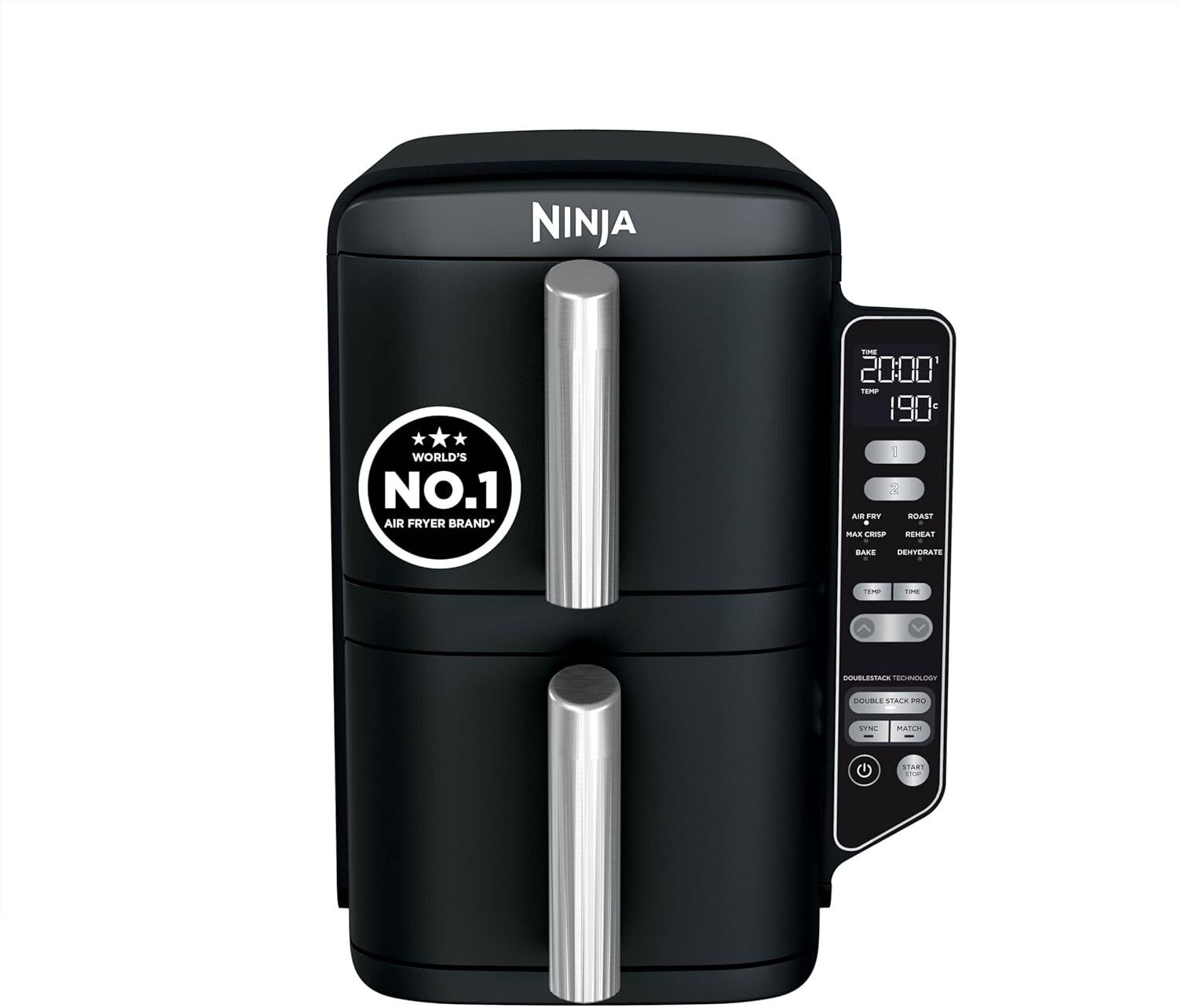 ninja SL300IN Double Stack Dual Zone | 2470W | Cook 4 Foods at Once | Oil-Free | Black Air Fryer-picture-0