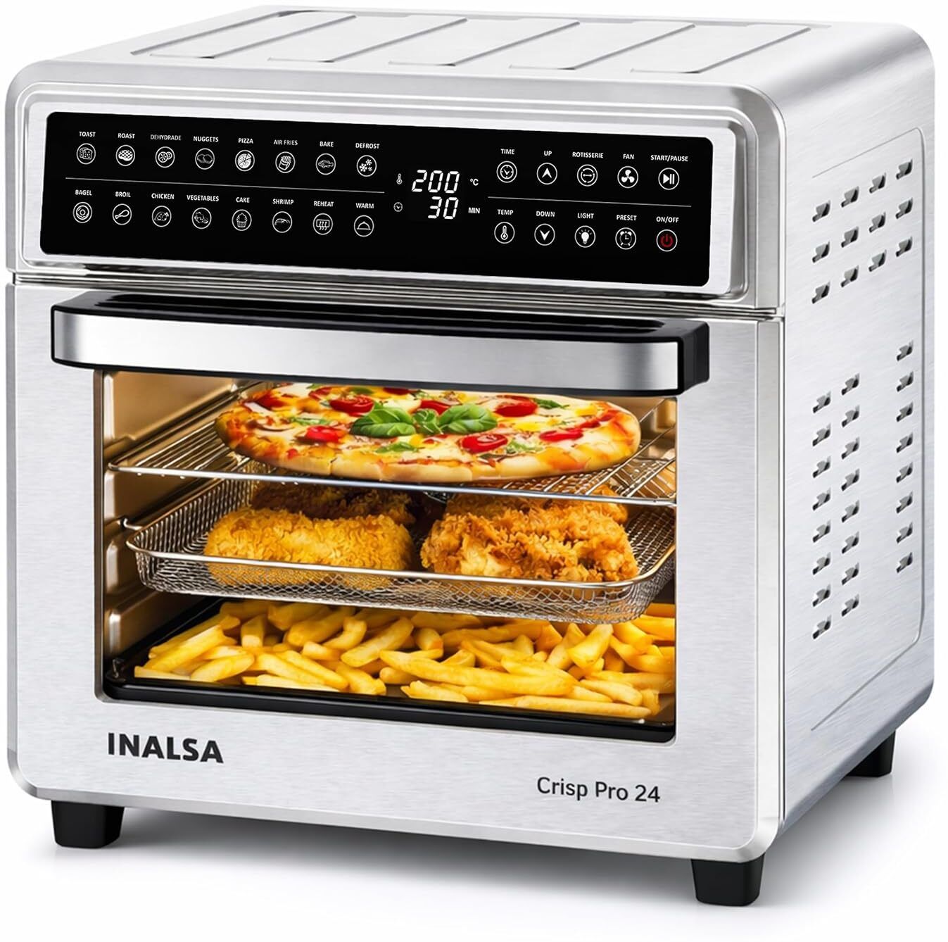inalsa Crisp Pro 24 Air Fryer Oven|24L|1700W|Rotisserie,OTG,Convection Oven Air Fryer-picture-14